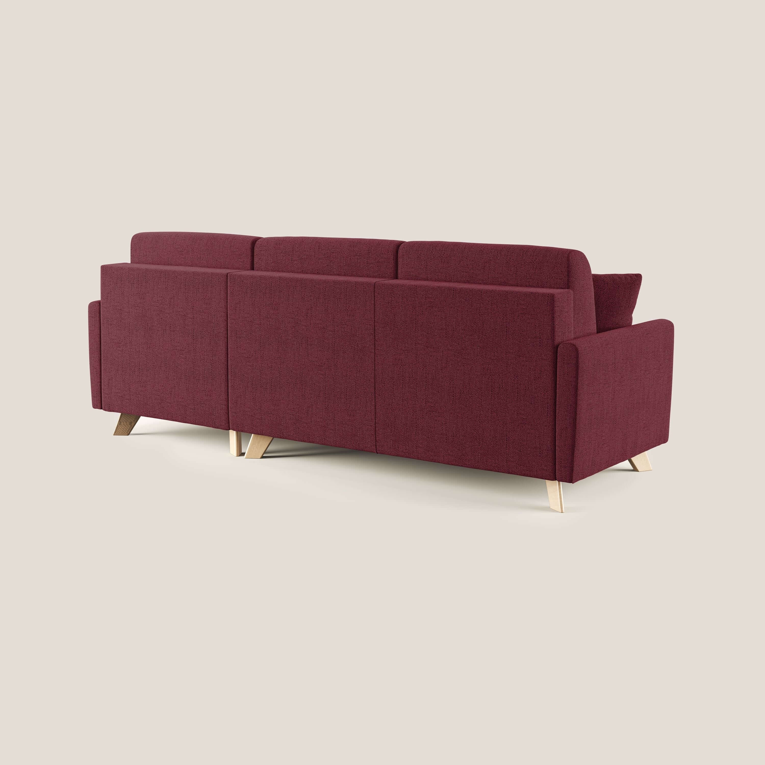 Edgar canapé d'angle convertible en tissu FELIS imperméable T03 rouge - Image 4