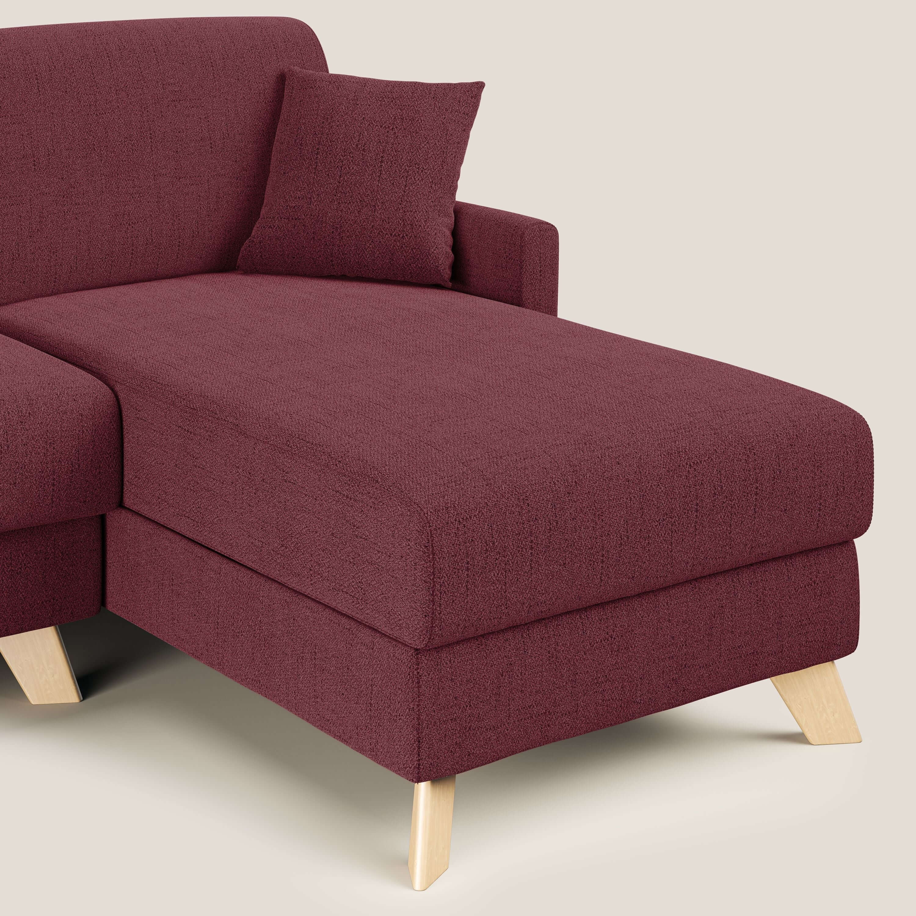 Edgar canapé d'angle convertible en tissu FELIS imperméable T03 rouge - Image 7