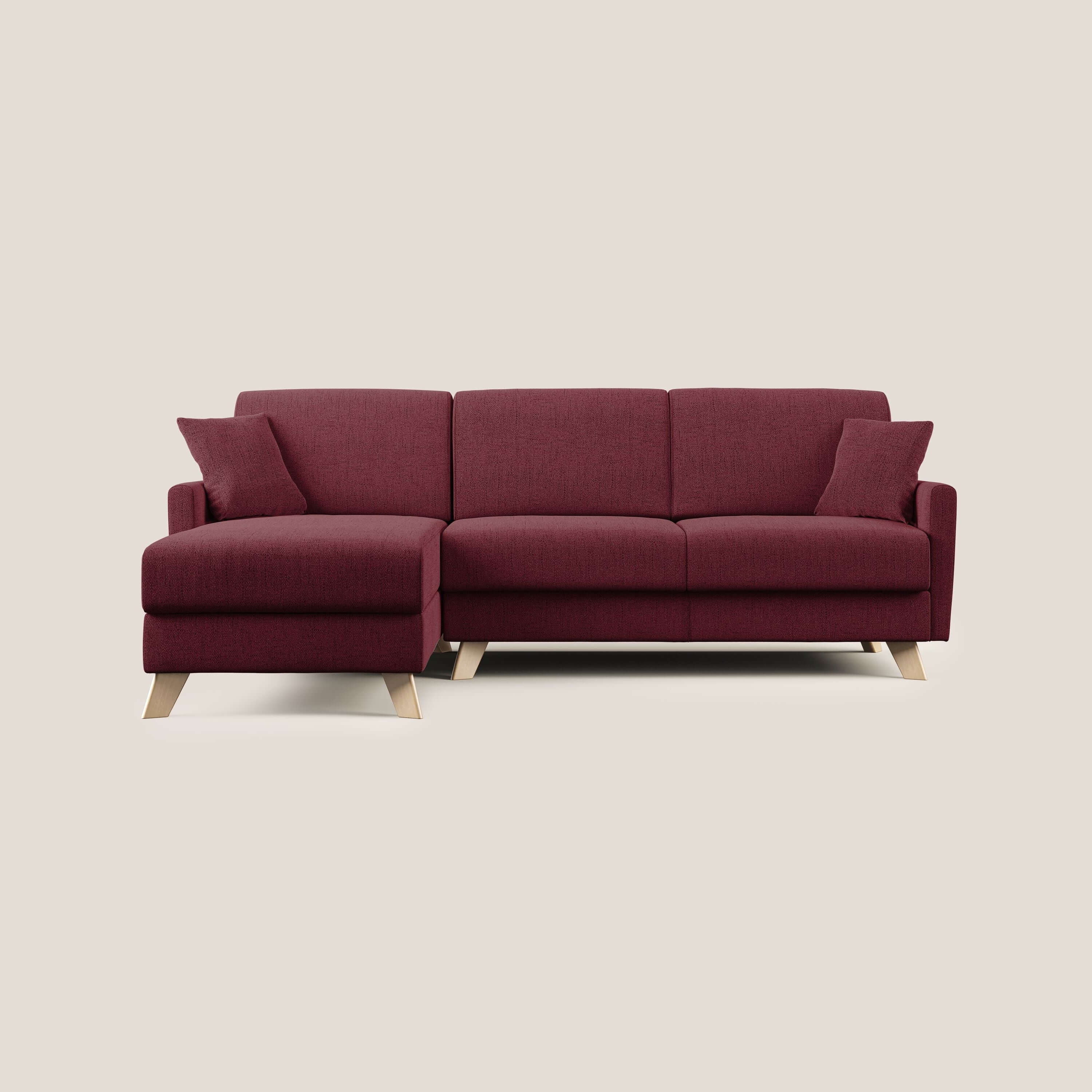 Edgar canapé d'angle convertible en tissu FELIS imperméable T03 rouge - Image 8