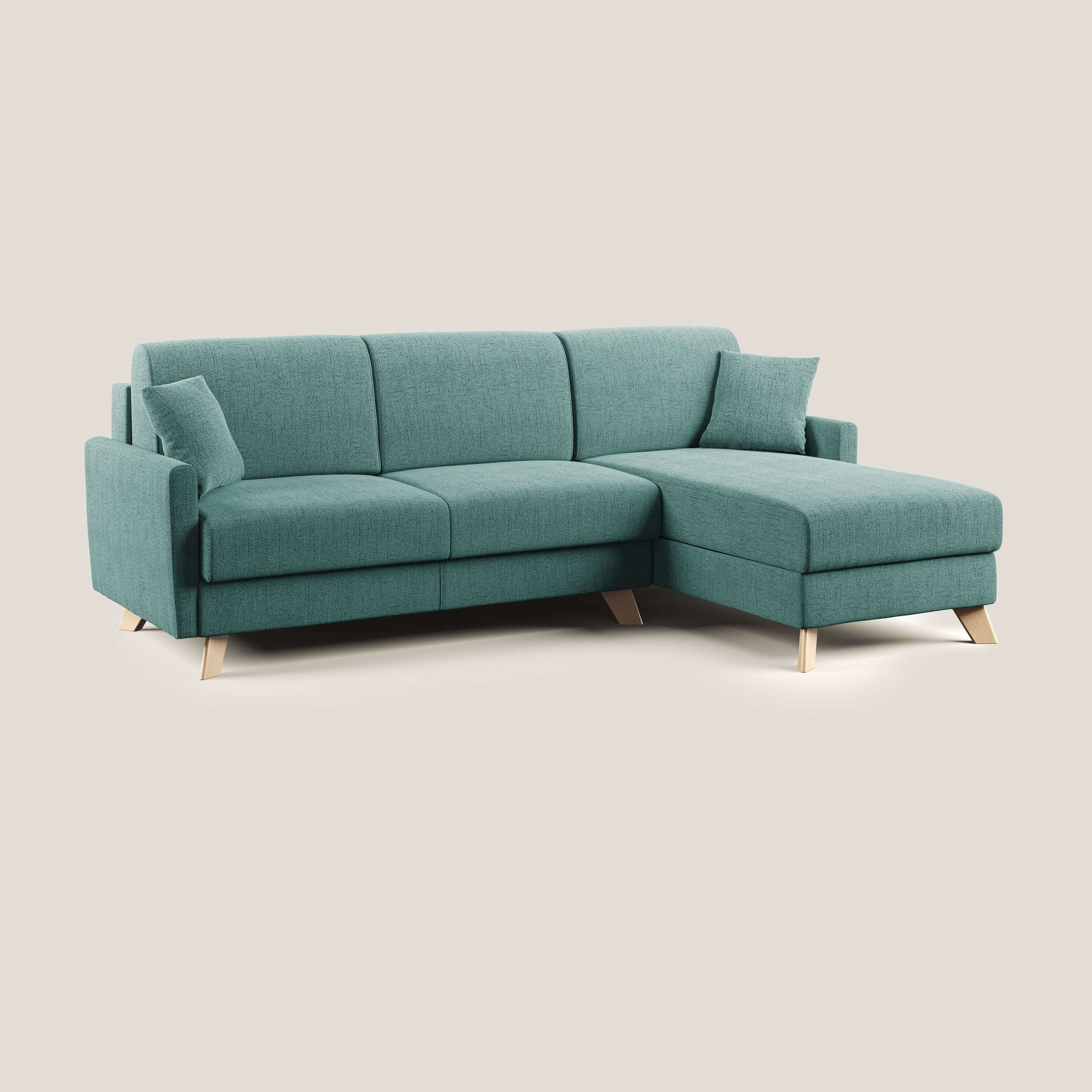 Edgar canapé d'angle convertible en tissu FELIS imperméable T03 vert d'eau - Image 2