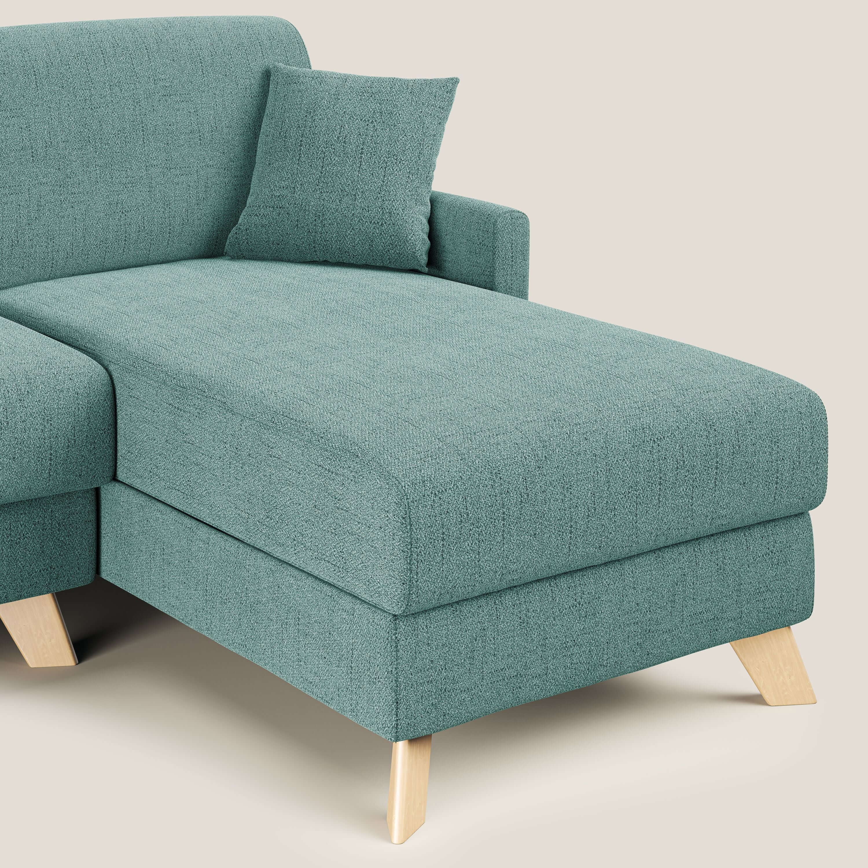 Edgar canapé d'angle convertible en tissu FELIS imperméable T03 vert d'eau - Image 7