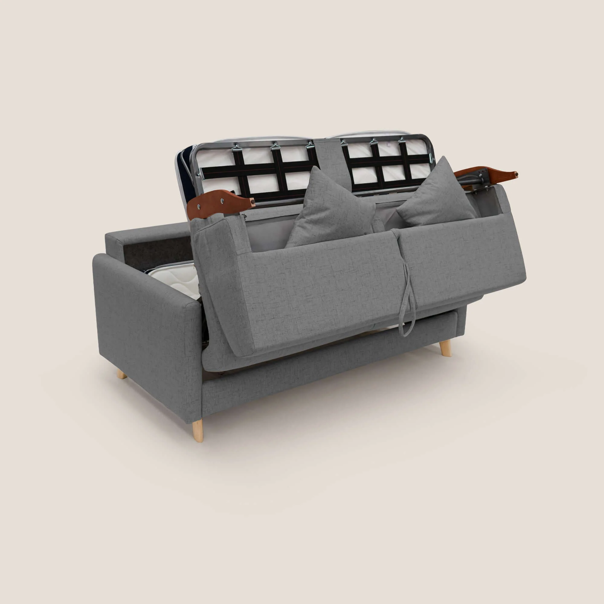Edgar canapé convertible en tissu FELIS imperméable T03 gris - Image 9