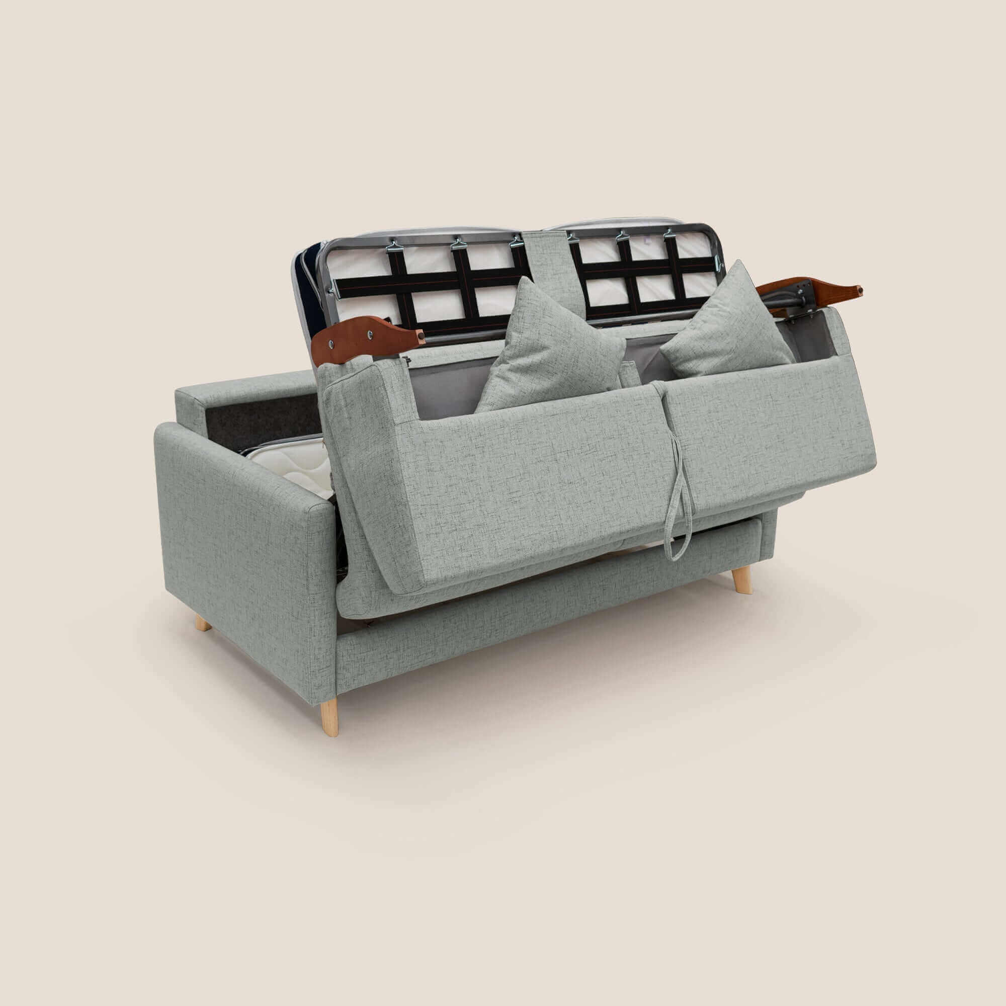 Edgar canapé convertible en tissu FELIS imperméable T03 gris clair - Image 9