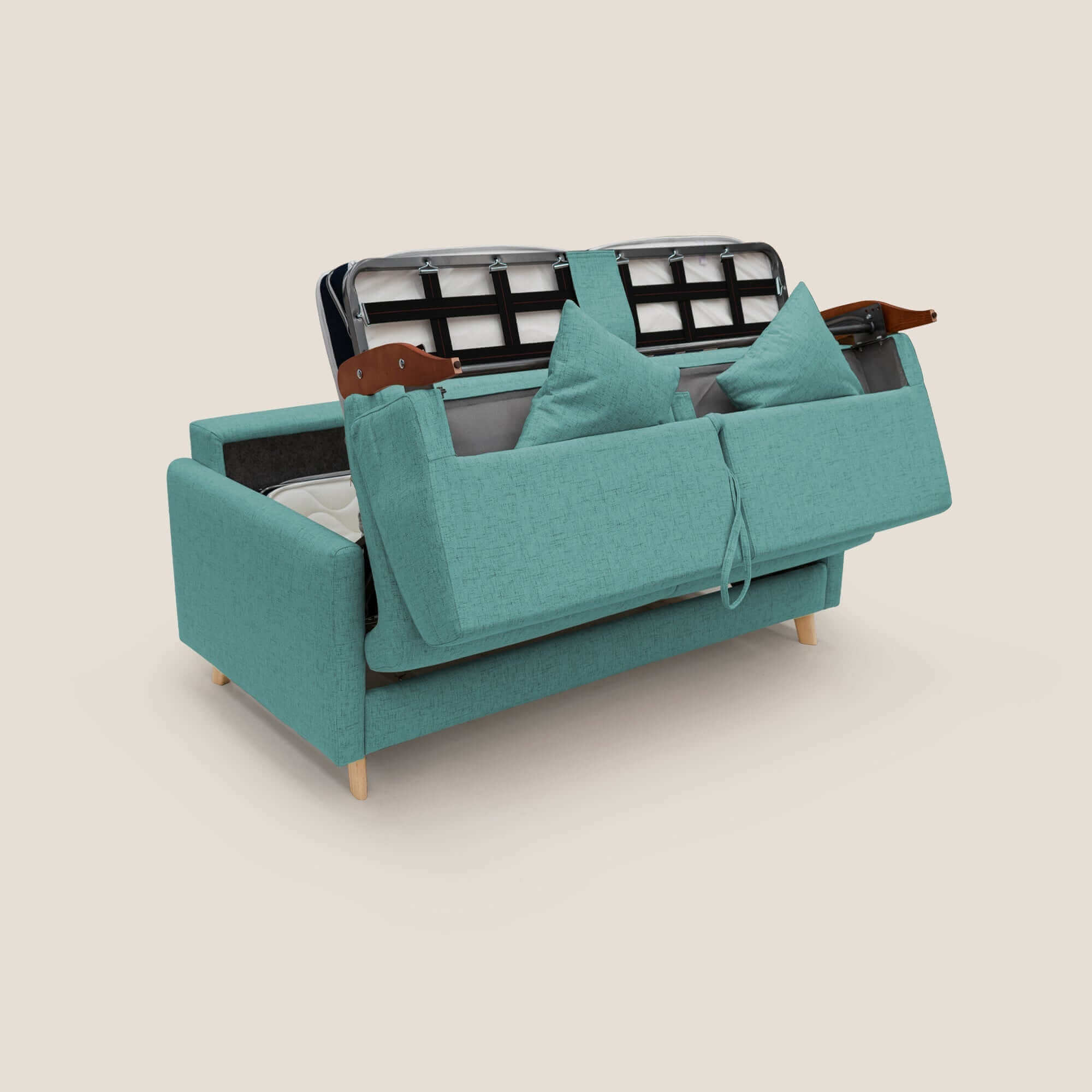 Edgar canapé convertible en tissu FELIS imperméable T03 vert d'eau - Image 11