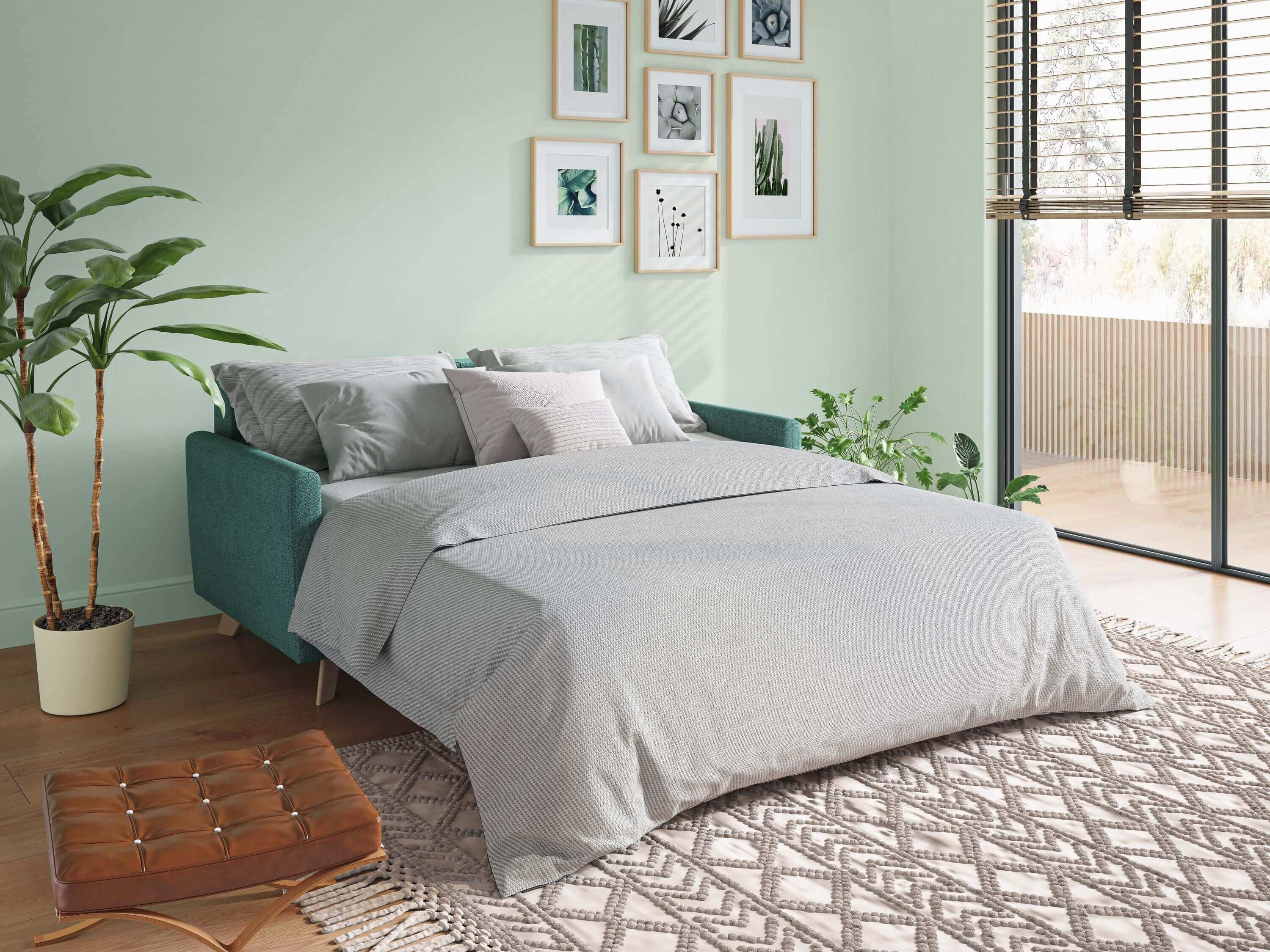 Edgar canapé convertible en tissu FELIS imperméable T03 vert d'eau - Image 2