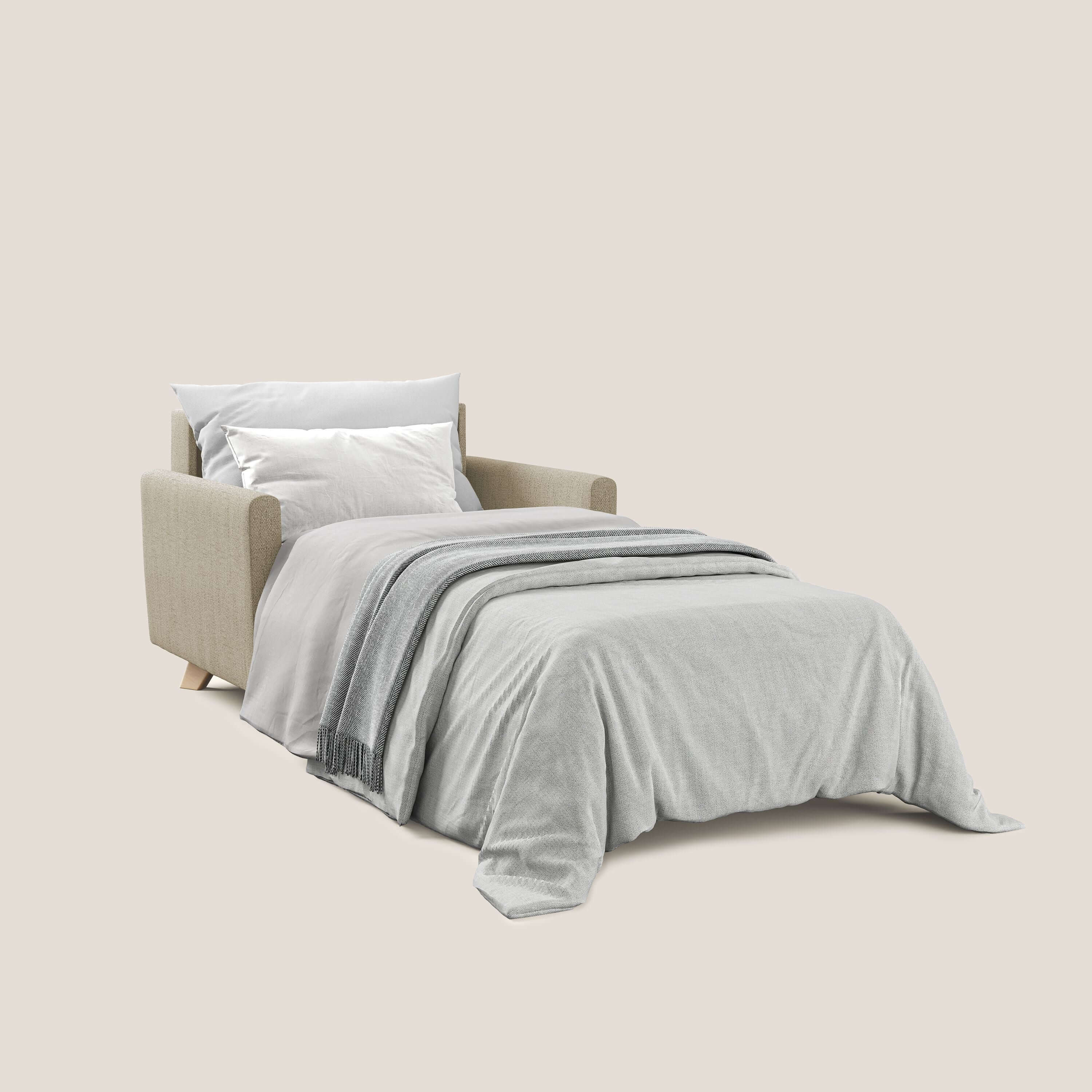 Edgar fauteuil convertible en tissu FELIS imperméable T03 beige - Image 2
