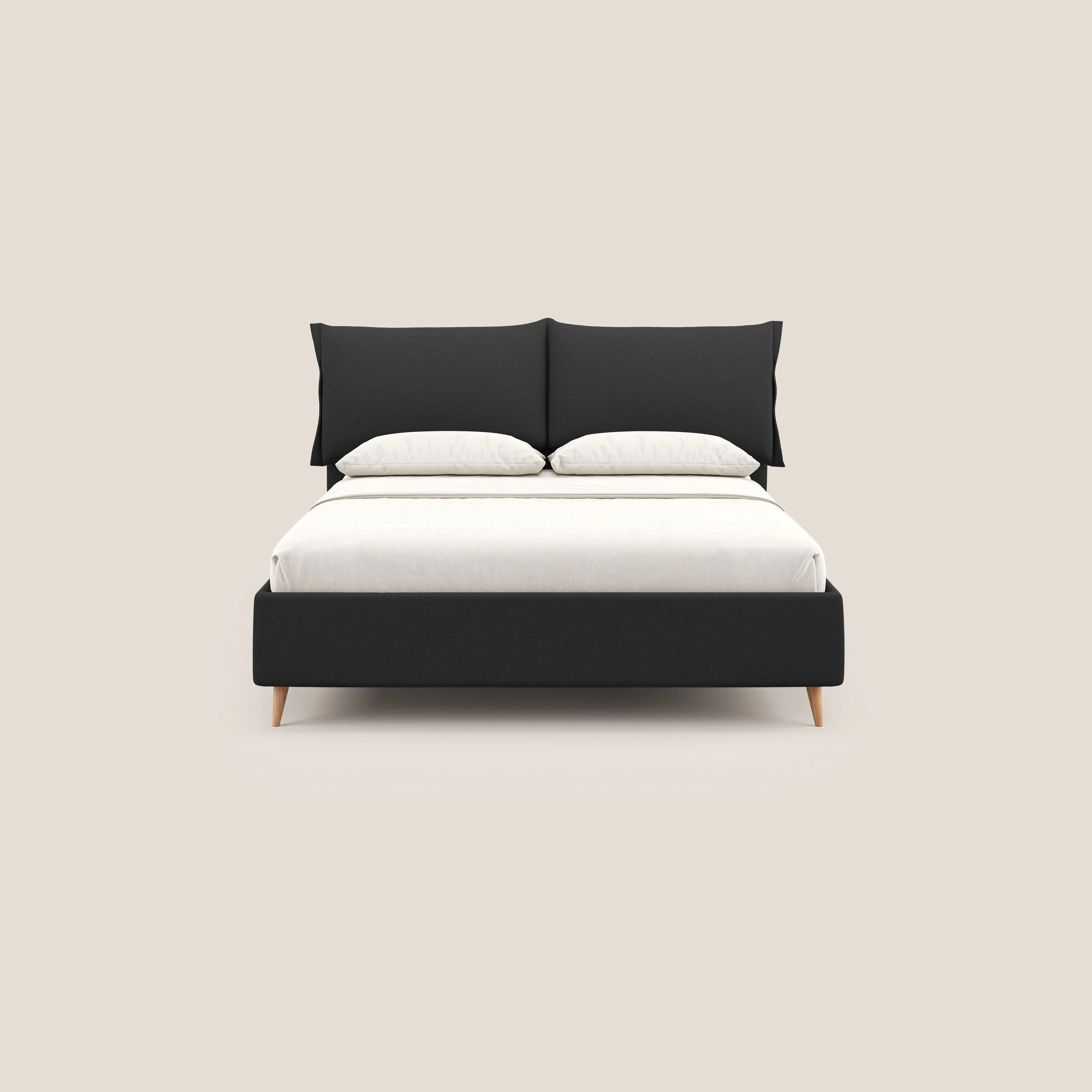 Elettra lit avec coffre de rangement déhoussable avec coussins tête de lit en tissu imperméable T13 anthracite - Image 3