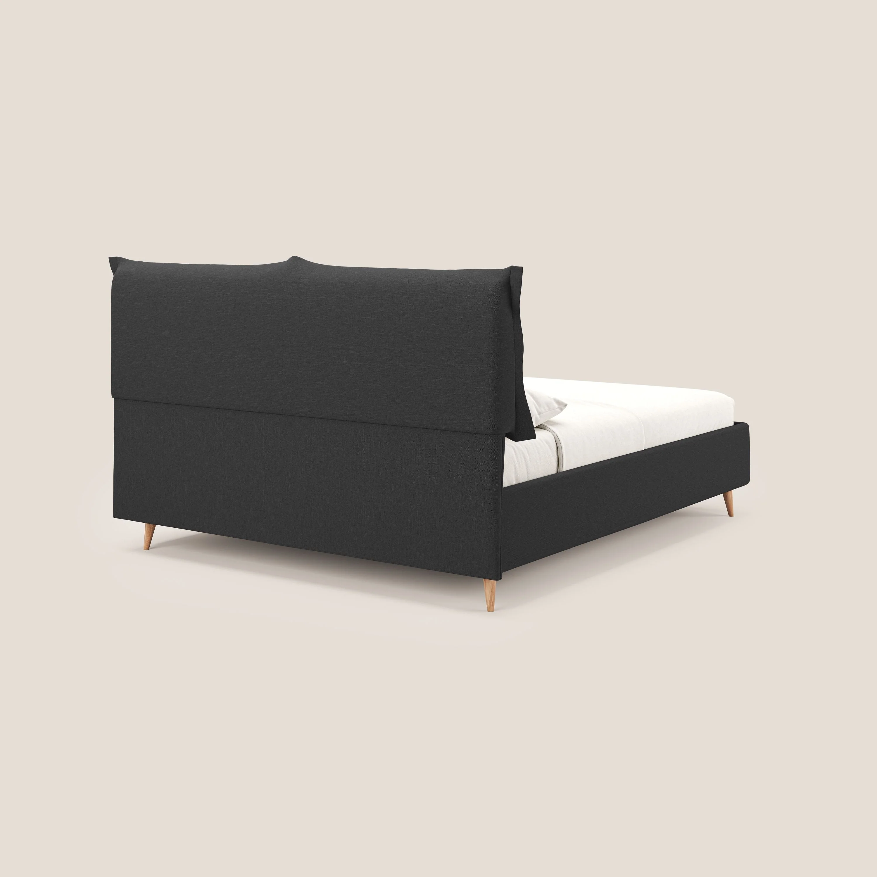 Elettra lit avec coffre de rangement déhoussable avec coussins tête de lit en tissu imperméable T13 anthracite - Image 5