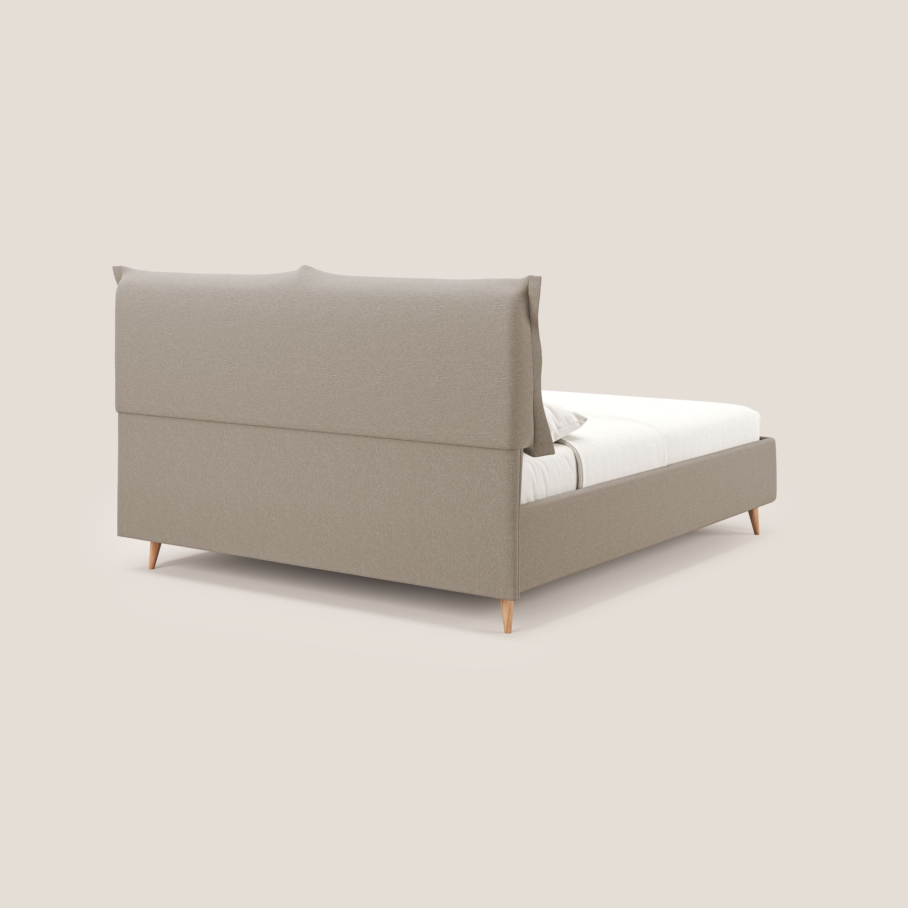 Elettra lit avec coffre de rangement dĂ©houssable avec coussins tĂȘte de lit en tissu impermĂ©able T13 beige - Image 5