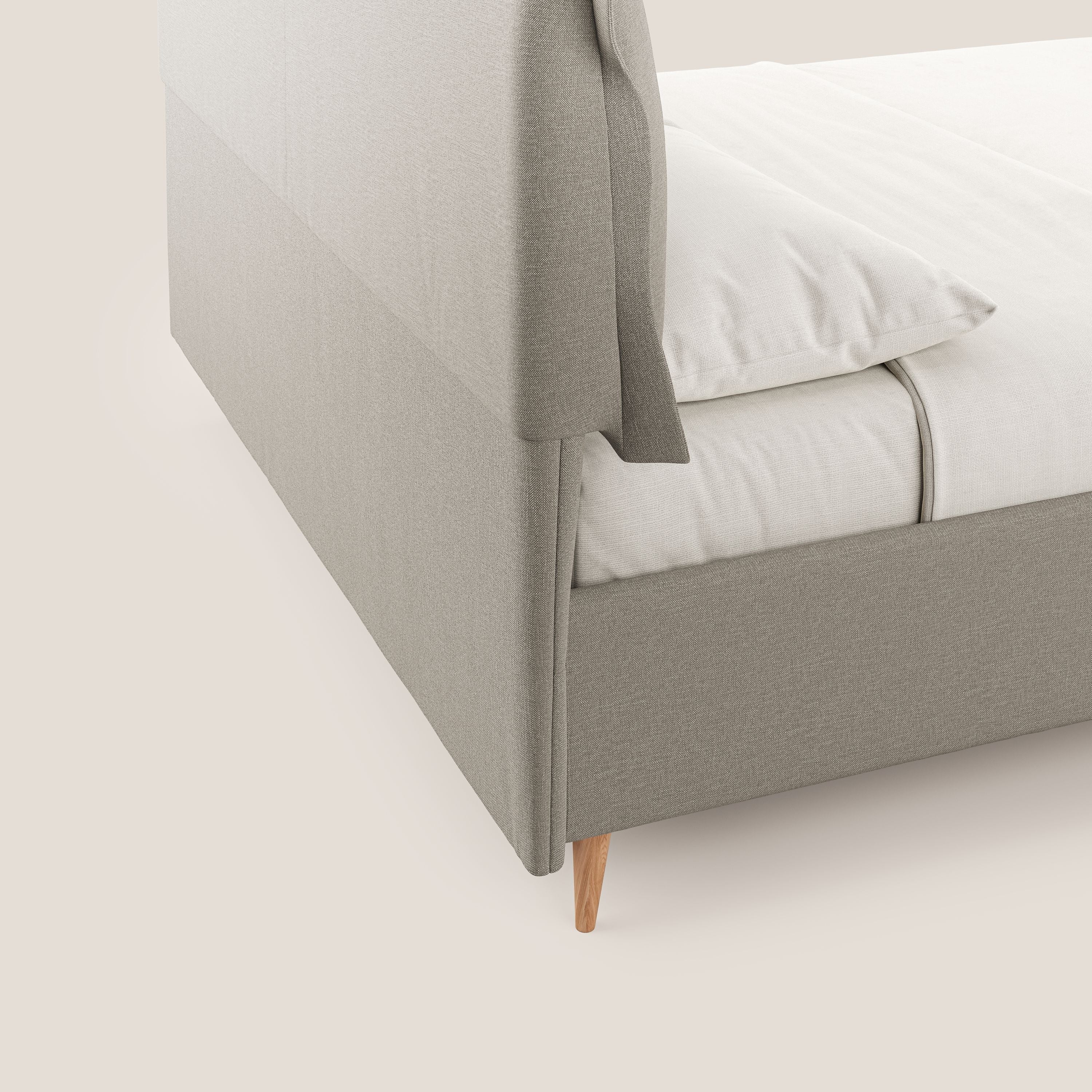 Elettra lit avec coffre de rangement déhoussable avec coussins tête de lit en tissu imperméable T13 crème - Image 7