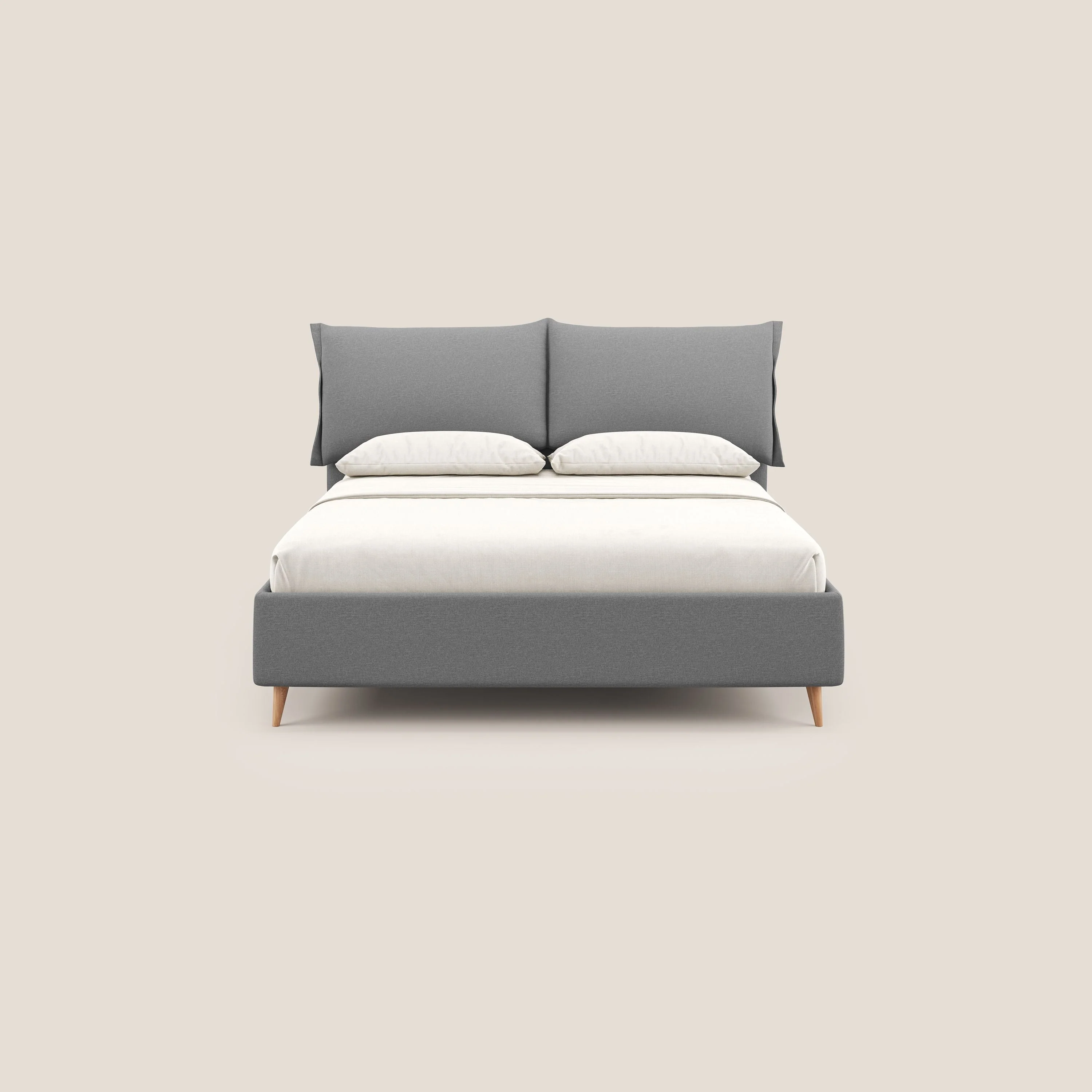 Elettra lit avec coffre de rangement déhoussable avec coussins tête de lit en tissu imperméable T13 gris - Image 3