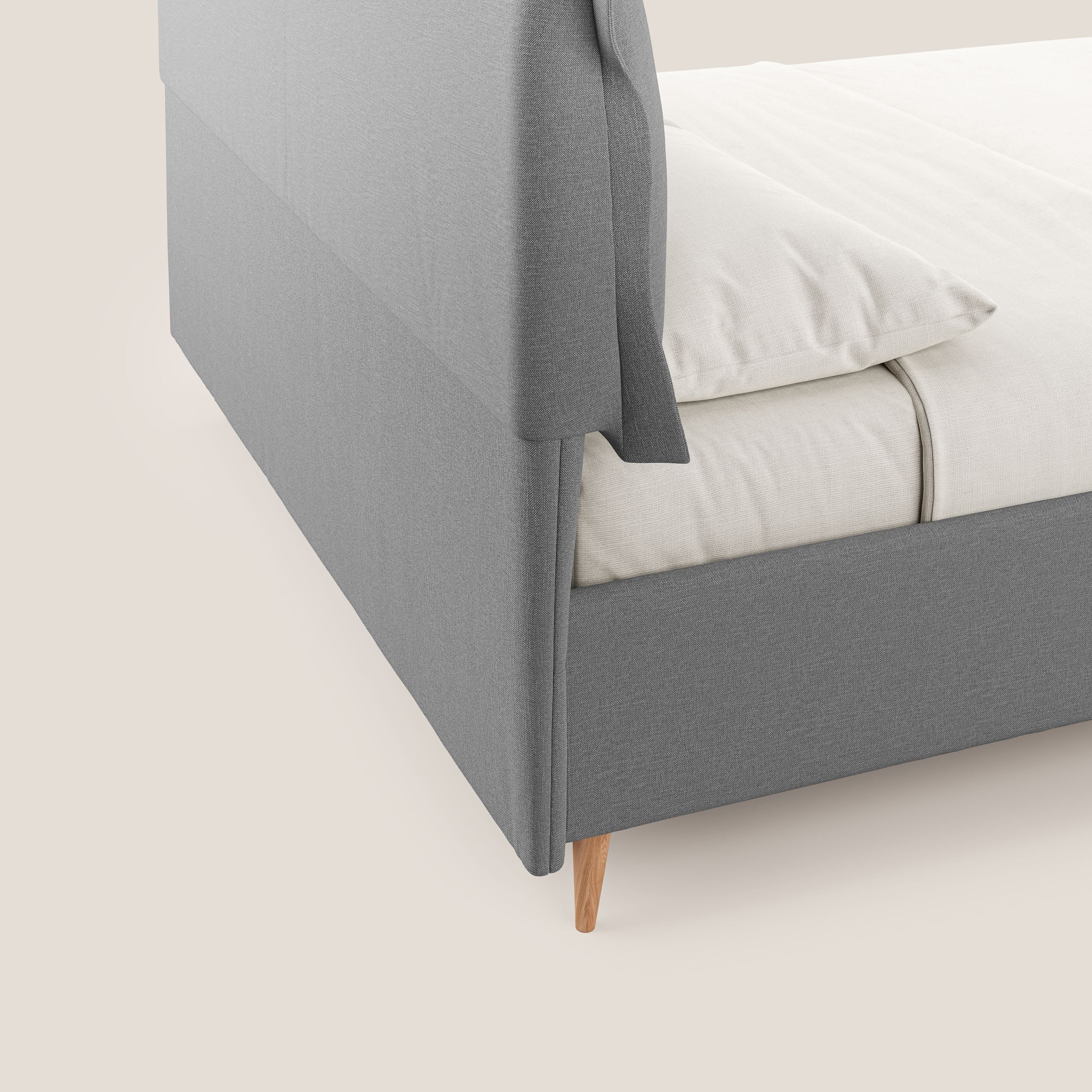 Elettra lit avec coffre de rangement déhoussable avec coussins tête de lit en tissu imperméable T13 gris - Image 7