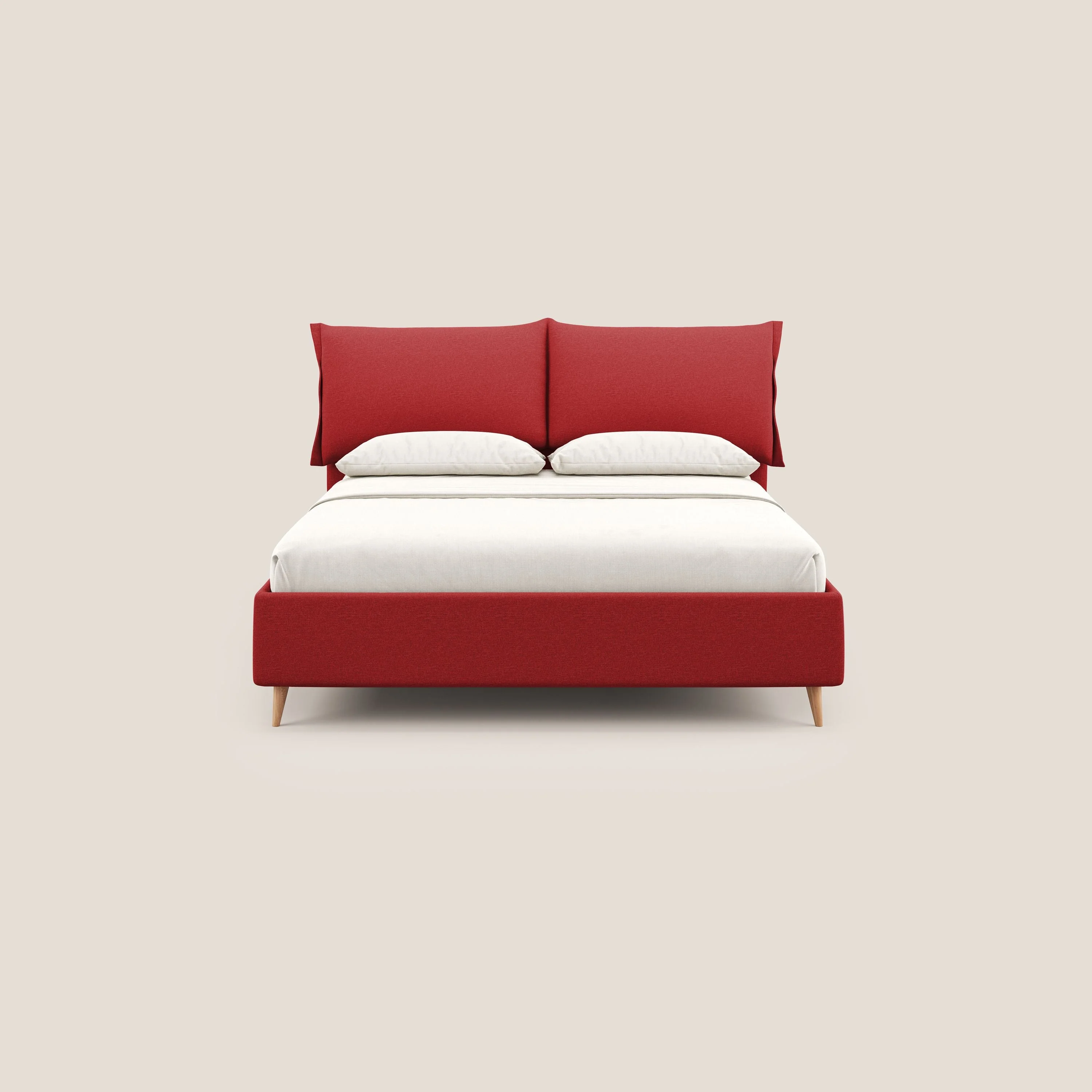 Elettra lit avec coffre de rangement déhoussable avec coussins tête de lit en tissu imperméable T13 rouge - Image 3