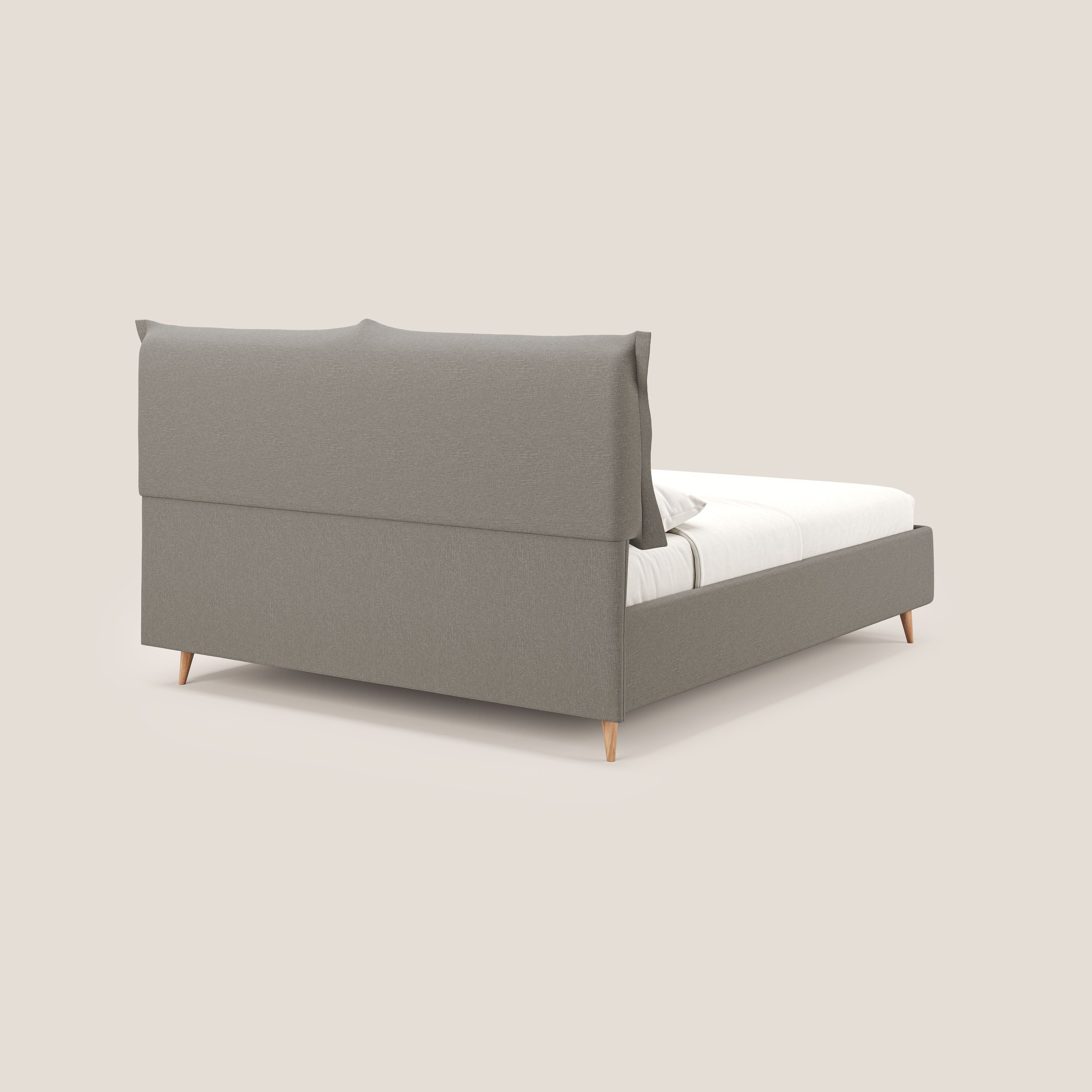 Elettra lit avec coffre de rangement déhoussable avec coussins tête de lit en tissu imperméable T13 Taupe tortora - Image 5