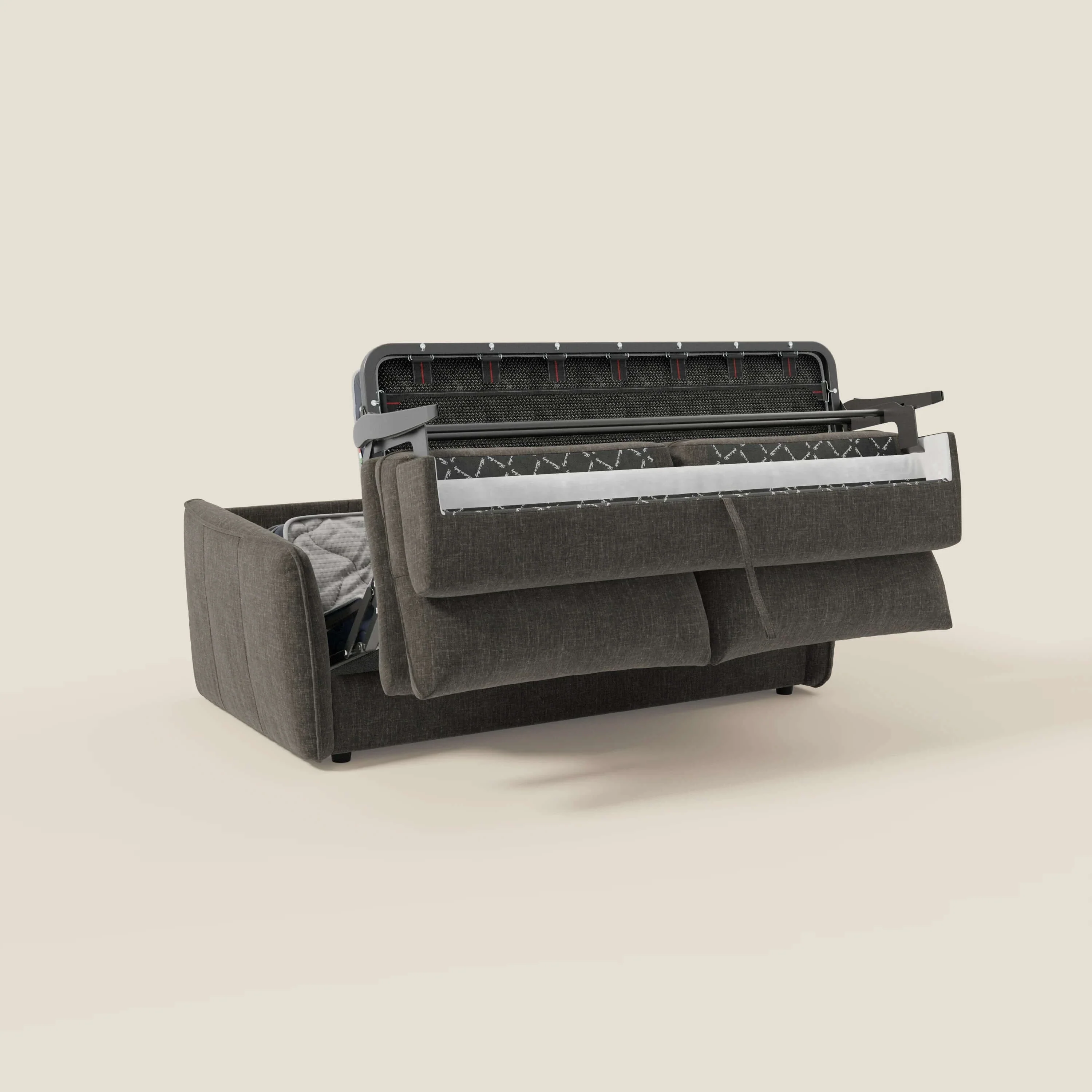 Elios Canapé convertible avec coussins de dossier souples en tissu détachable T24 anthracite - Image 10