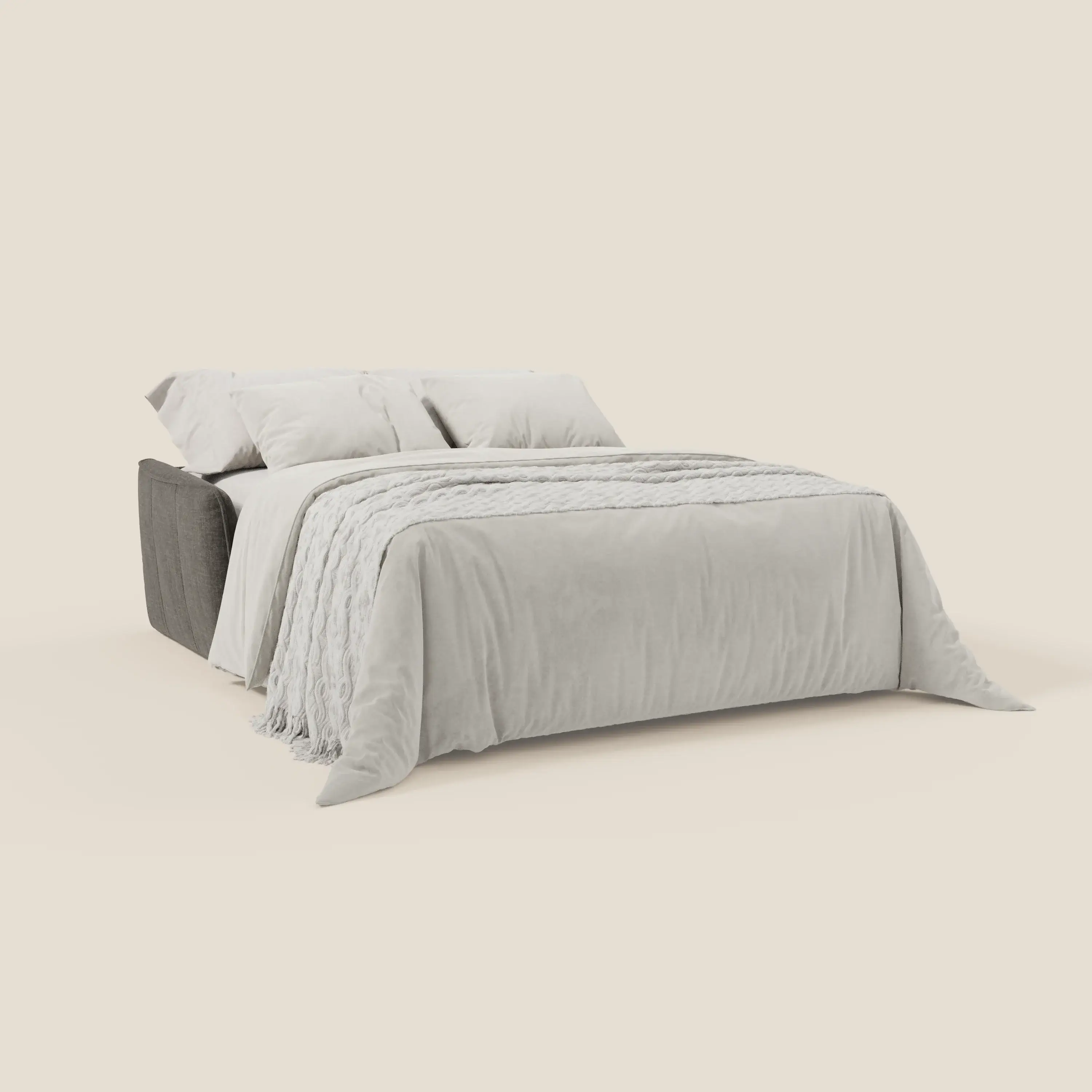 Elios Canapé convertible avec coussins de dossier souples en tissu détachable T24 anthracite - Image 2