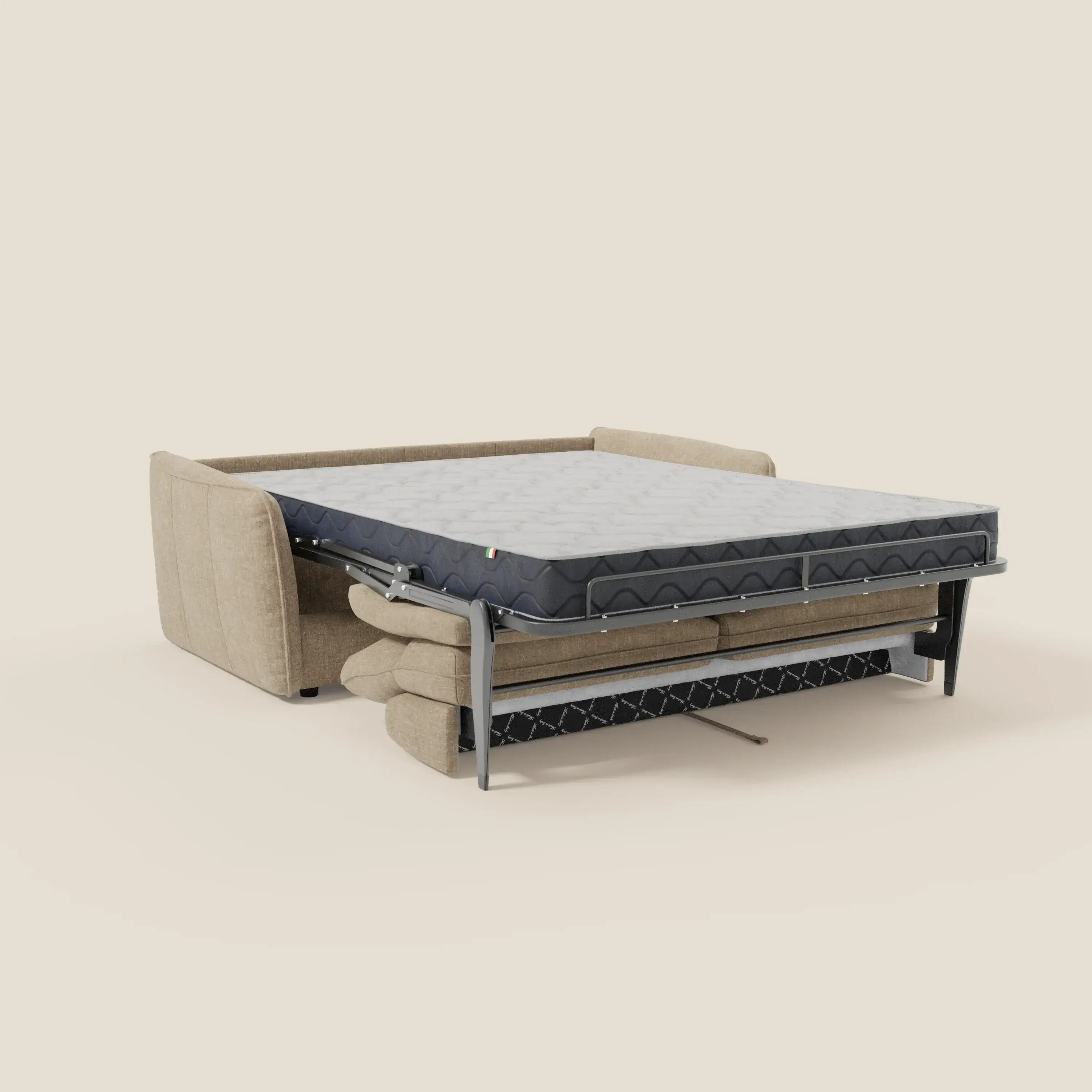 Elios Canapé convertible avec coussins de dossier souples en tissu détachable T24 beige - Image 11