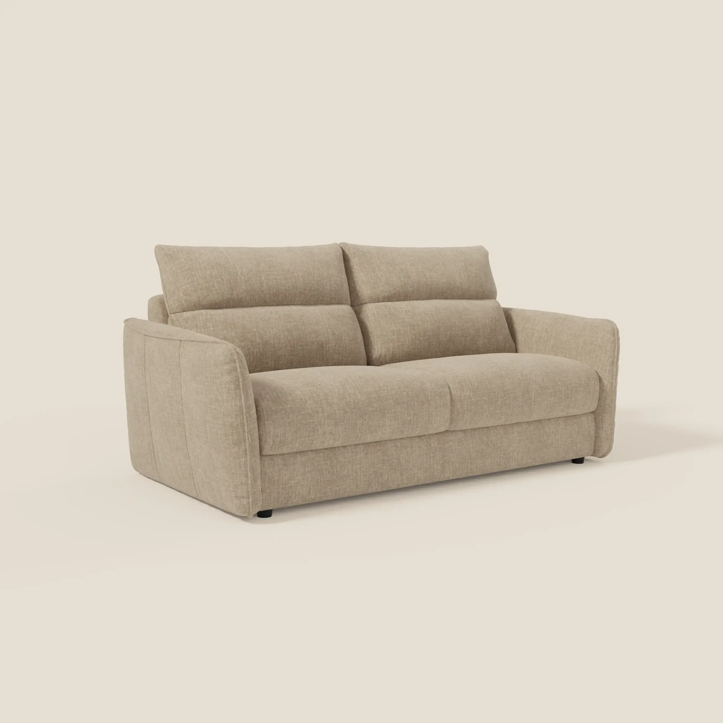 Elios Canapé convertible avec coussins de dossier souples en tissu détachable T24 beige - Image 3
