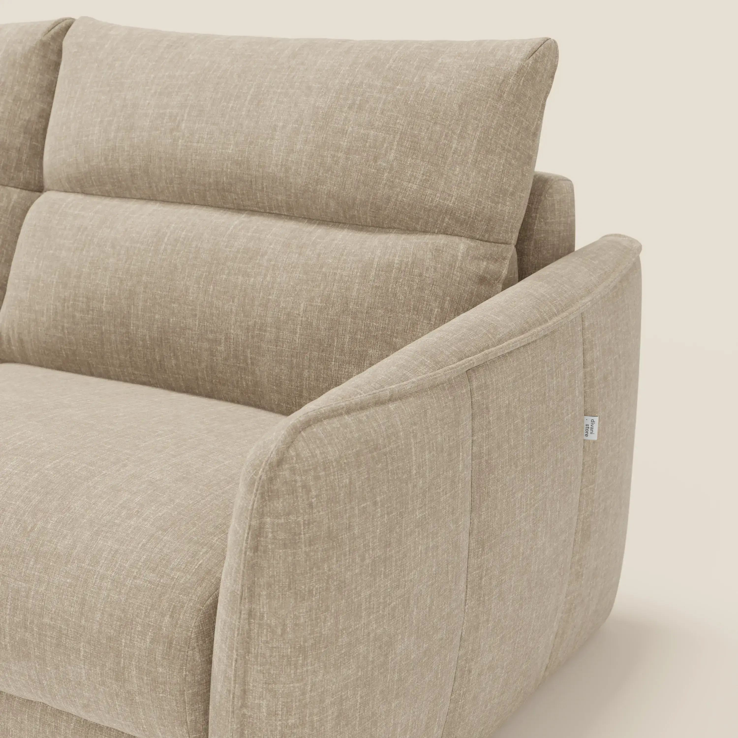 Elios Canapé convertible avec coussins de dossier souples en tissu détachable T24 beige - Image 7