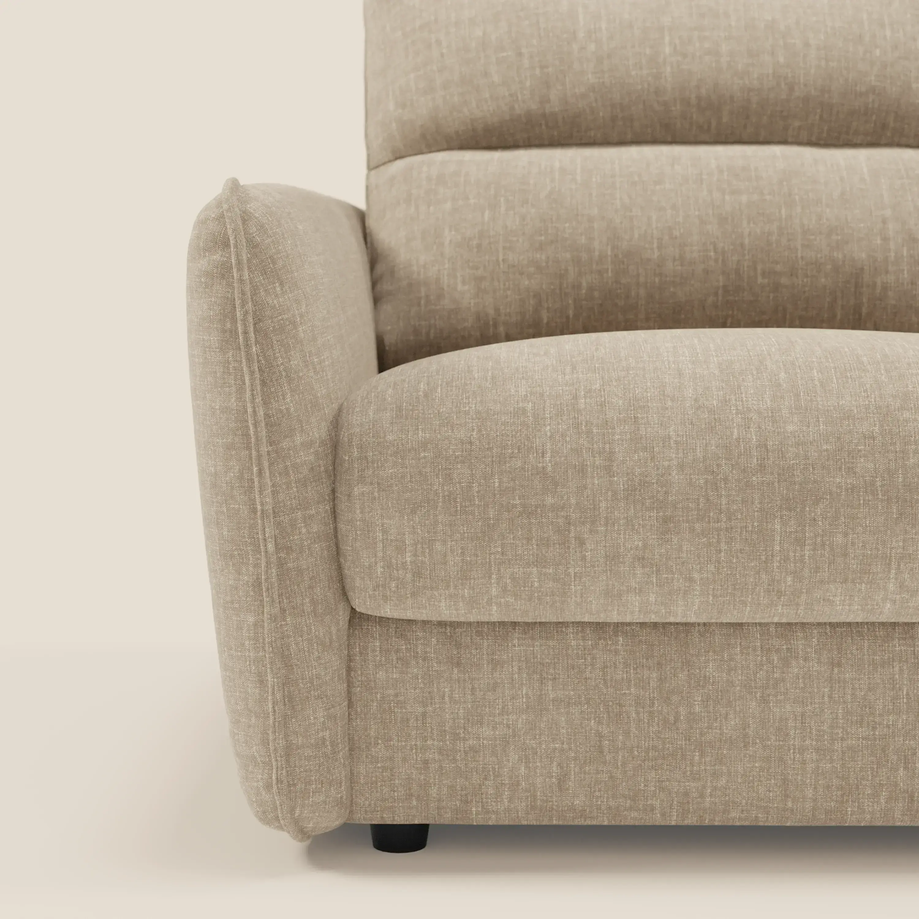 Elios Canapé convertible avec coussins de dossier souples en tissu détachable T24 beige - Image 9