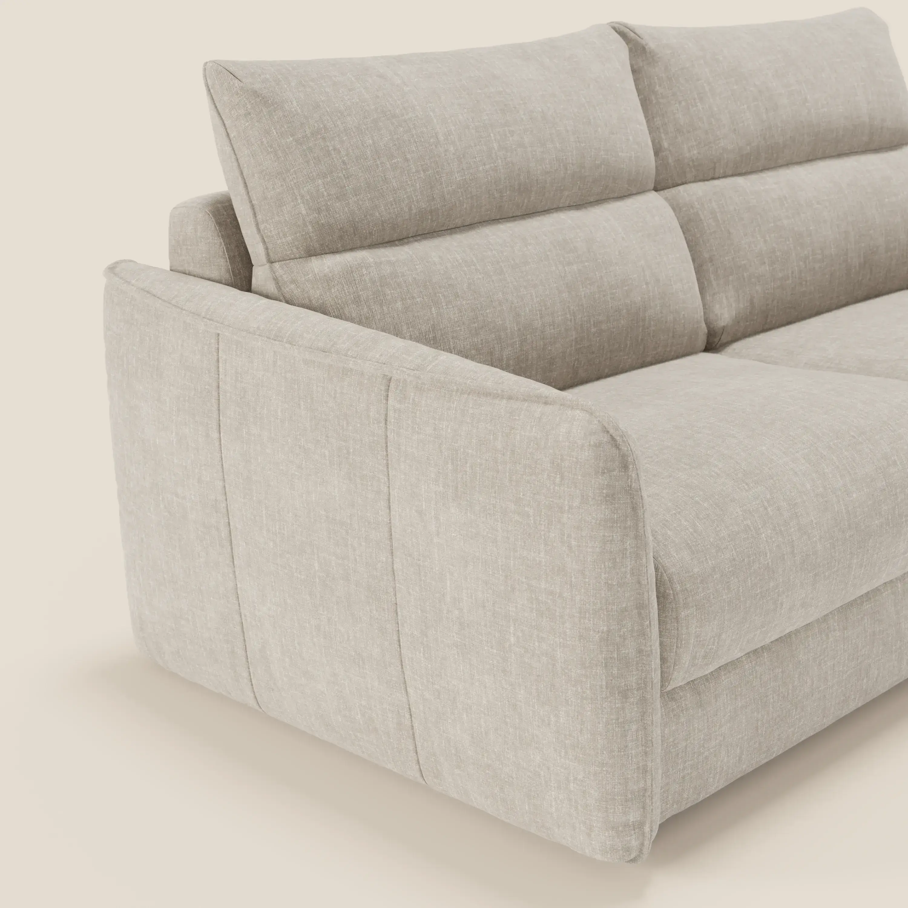 Elios Canapé convertible avec coussins de dossier souples en tissu détachable T24 blanc - Image 6