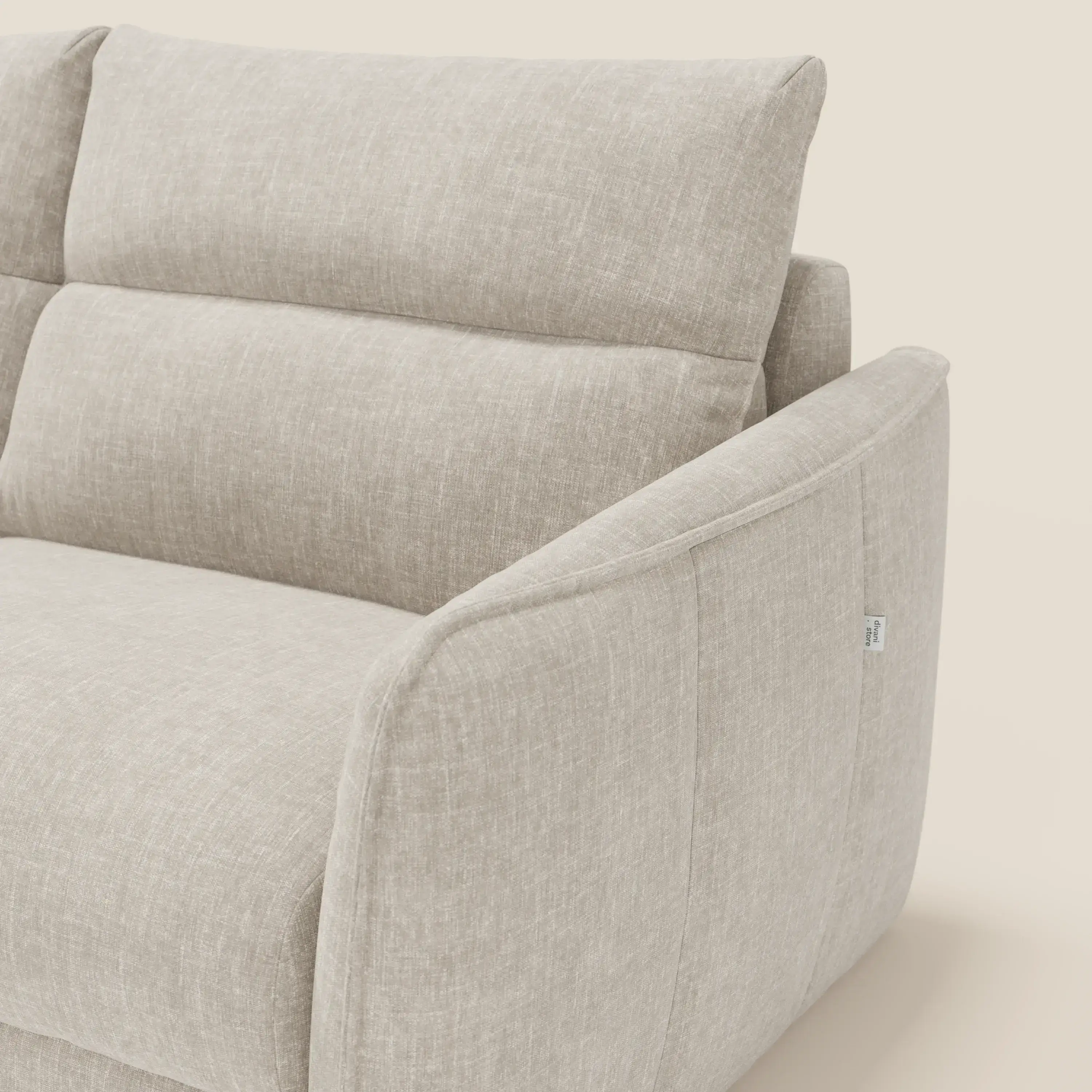 Elios Canapé convertible avec coussins de dossier souples en tissu détachable T24 blanc - Image 7