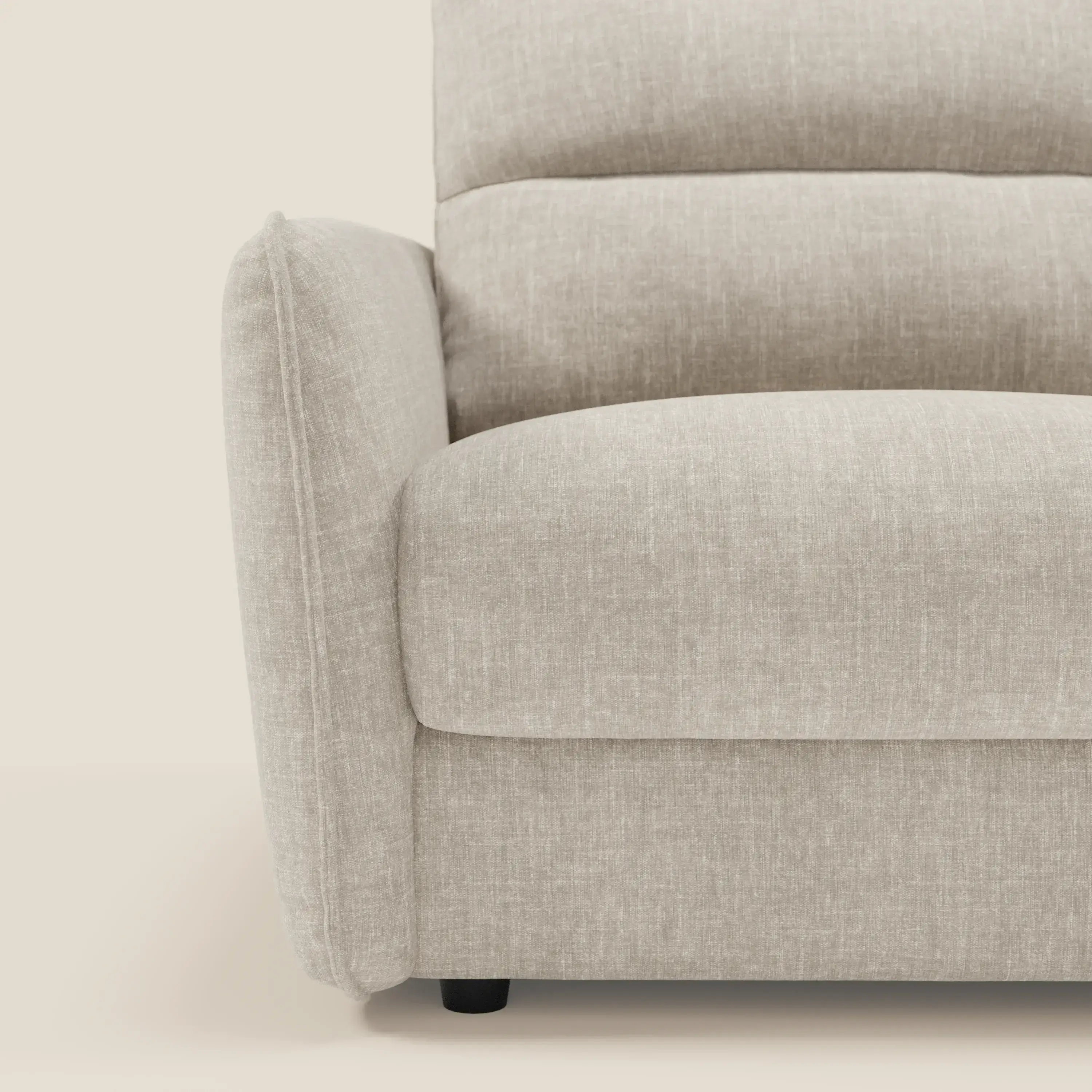 Elios Canapé convertible avec coussins de dossier souples en tissu détachable T24 blanc - Image 9