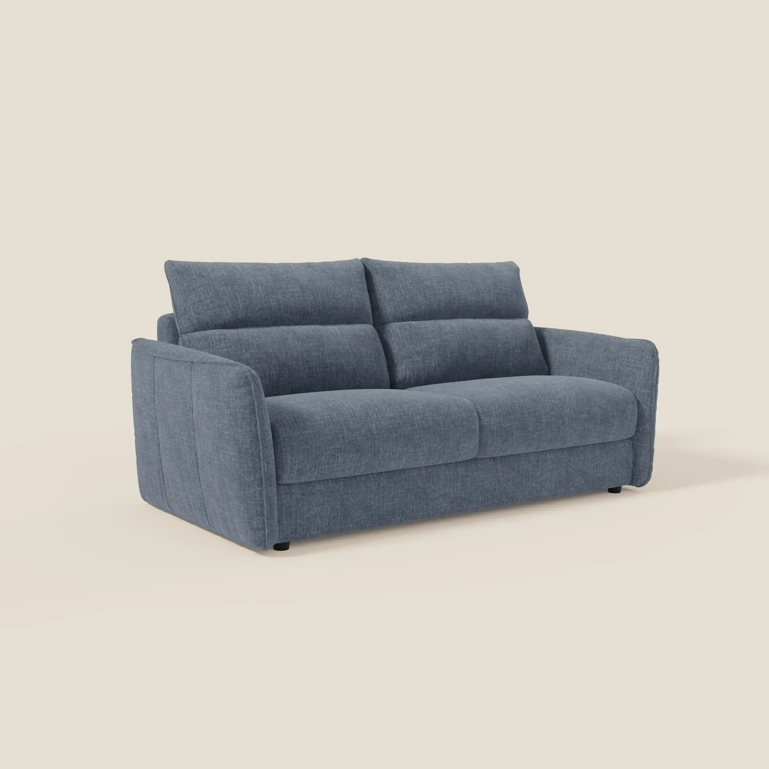 Elios Canapé convertible avec coussins de dossier souples en tissu détachable T24 bleu ardoise - Image 3