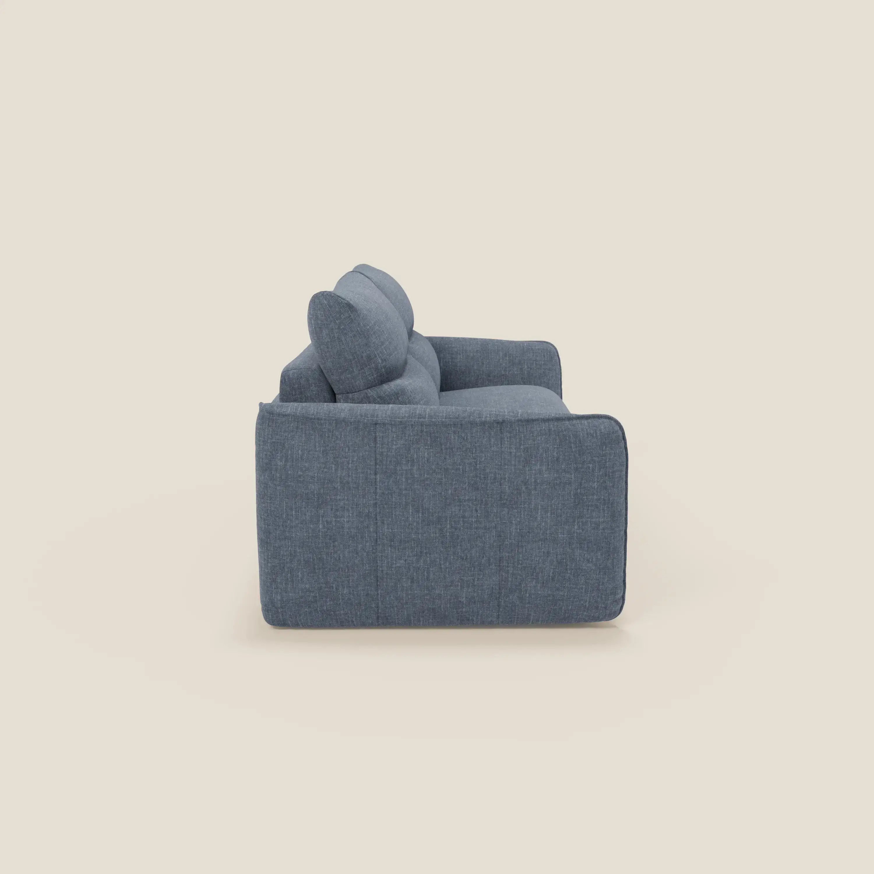 Elios Canapé convertible avec coussins de dossier souples en tissu détachable T24 bleu ardoise - Image 4