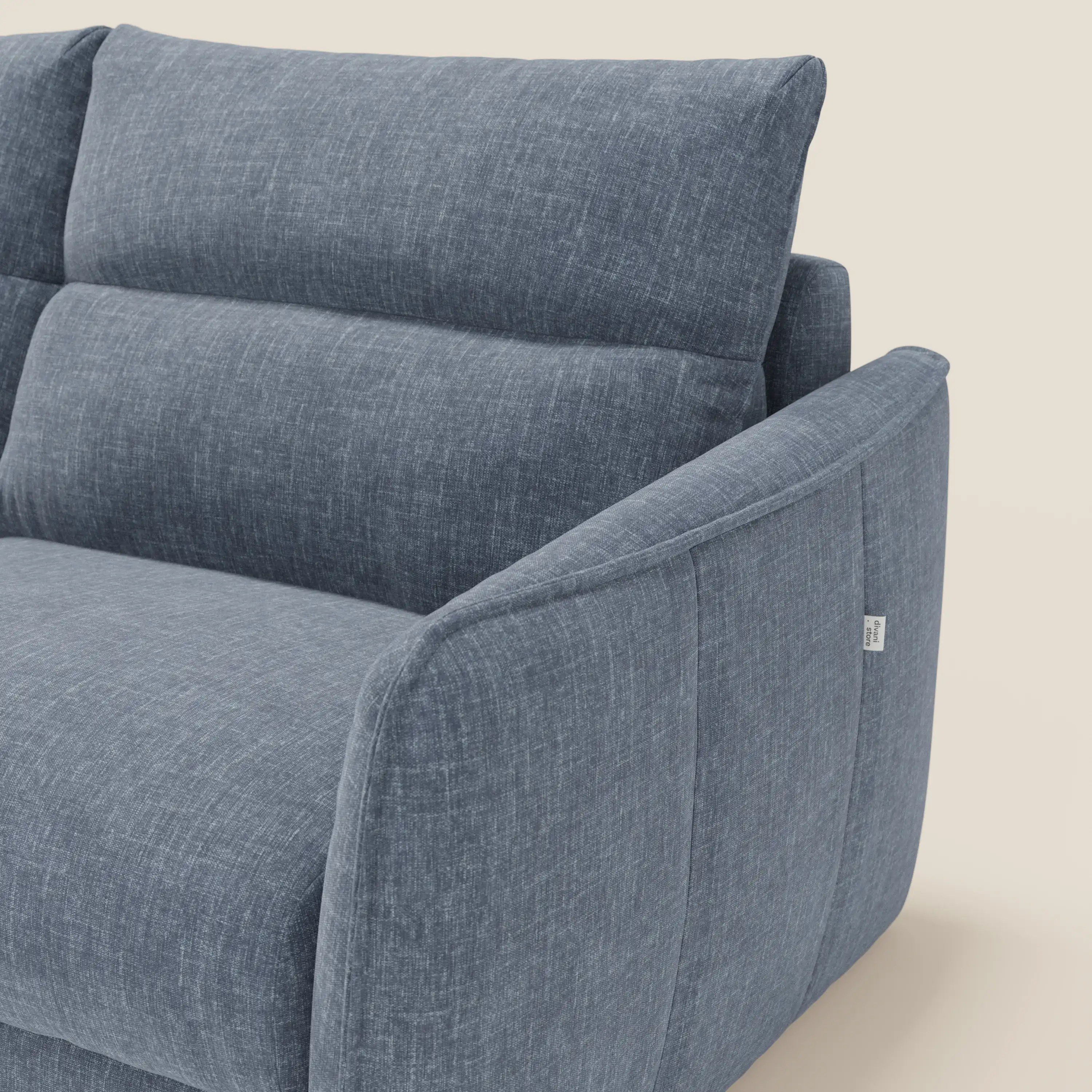 Elios Canapé convertible avec coussins de dossier souples en tissu détachable T24 bleu ardoise - Image 7