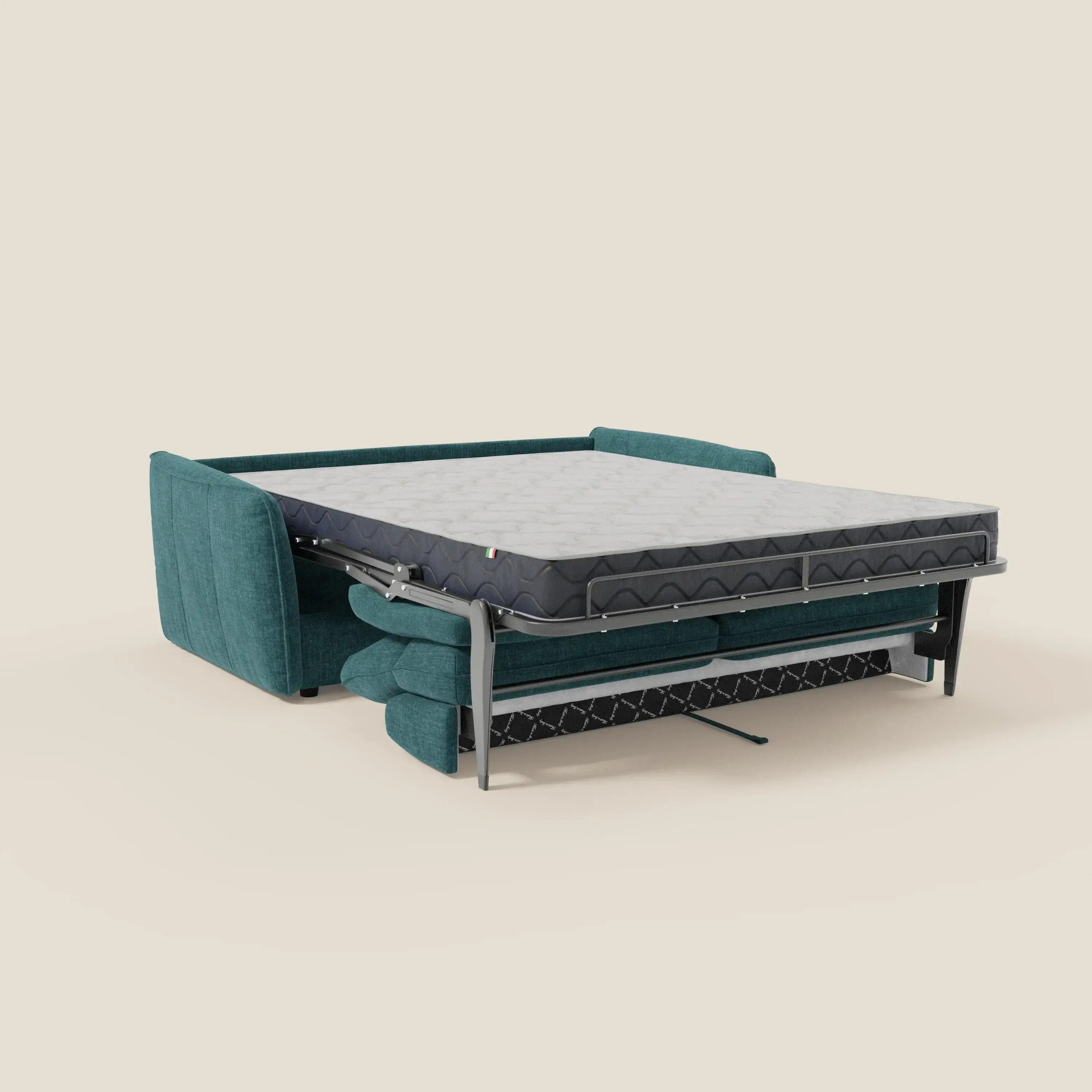 Elios Canapé convertible avec coussins de dossier souples en tissu détachable T24 bleu canard - Image 11