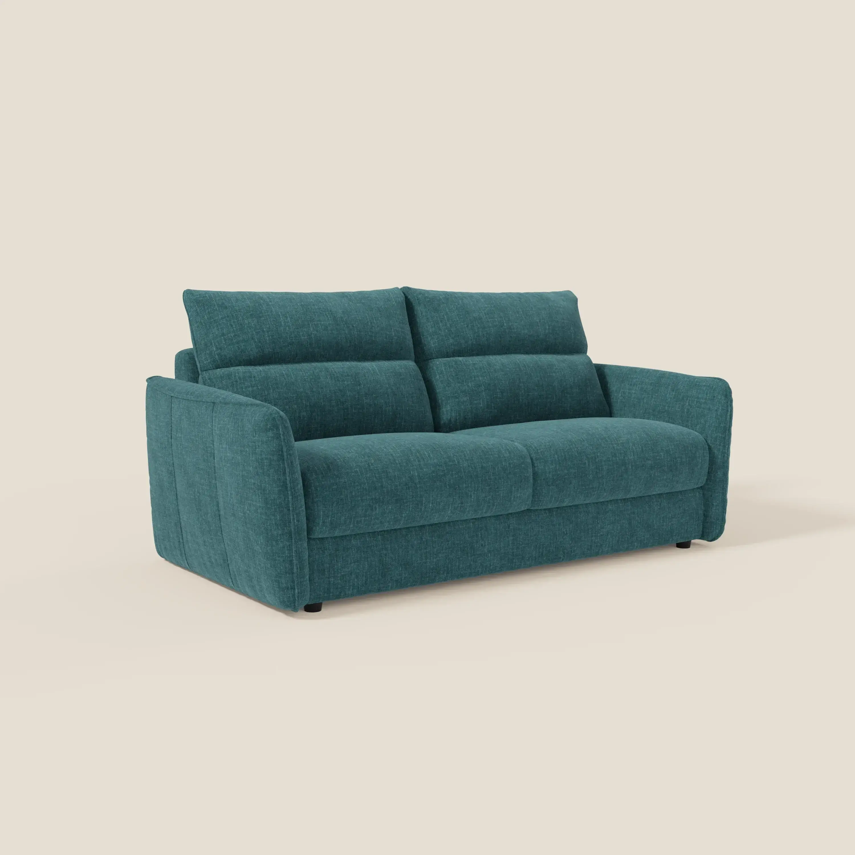 Elios Canapé convertible avec coussins de dossier souples en tissu détachable T24 bleu canard - Image 3