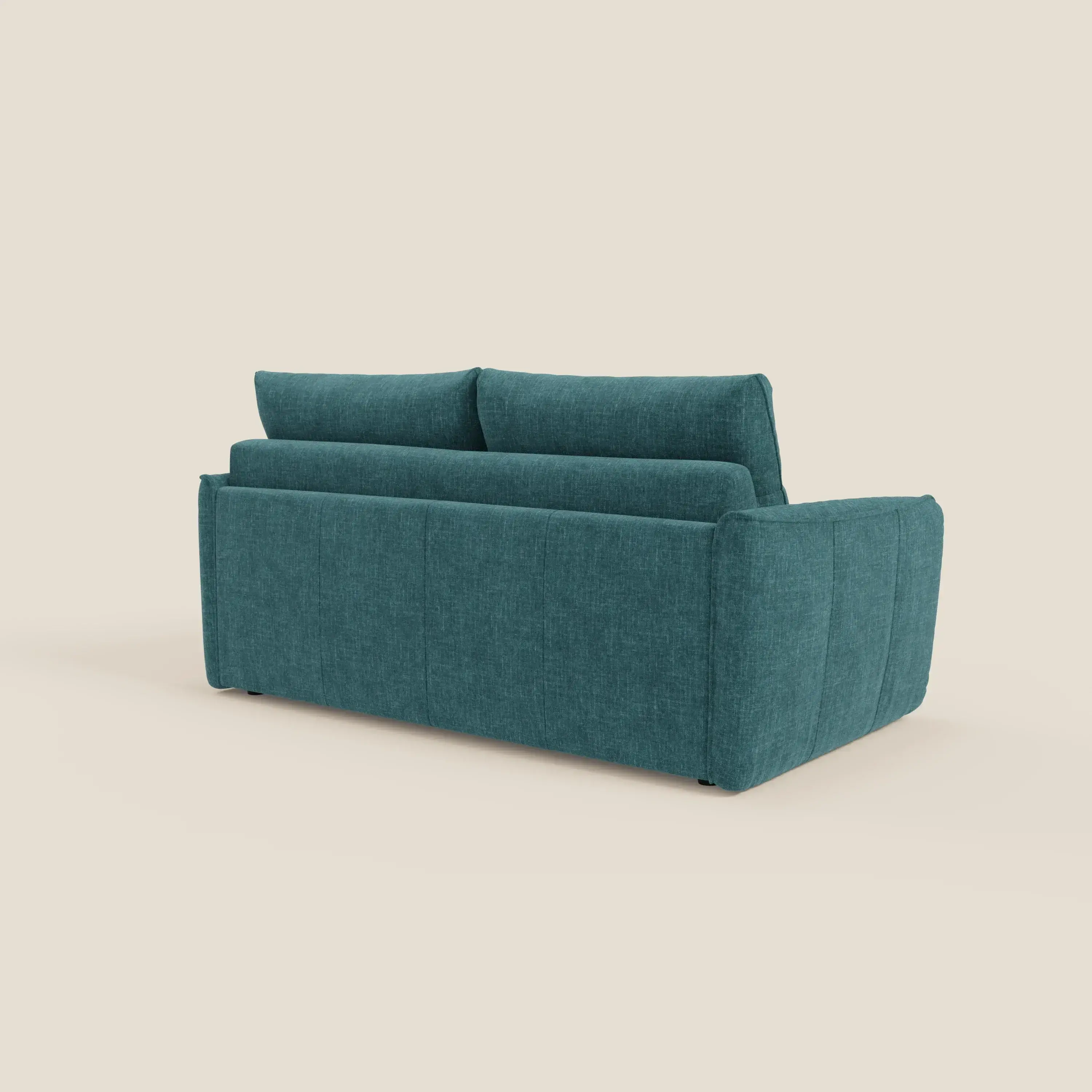 Elios Canapé convertible avec coussins de dossier souples en tissu détachable T24 bleu canard - Image 5