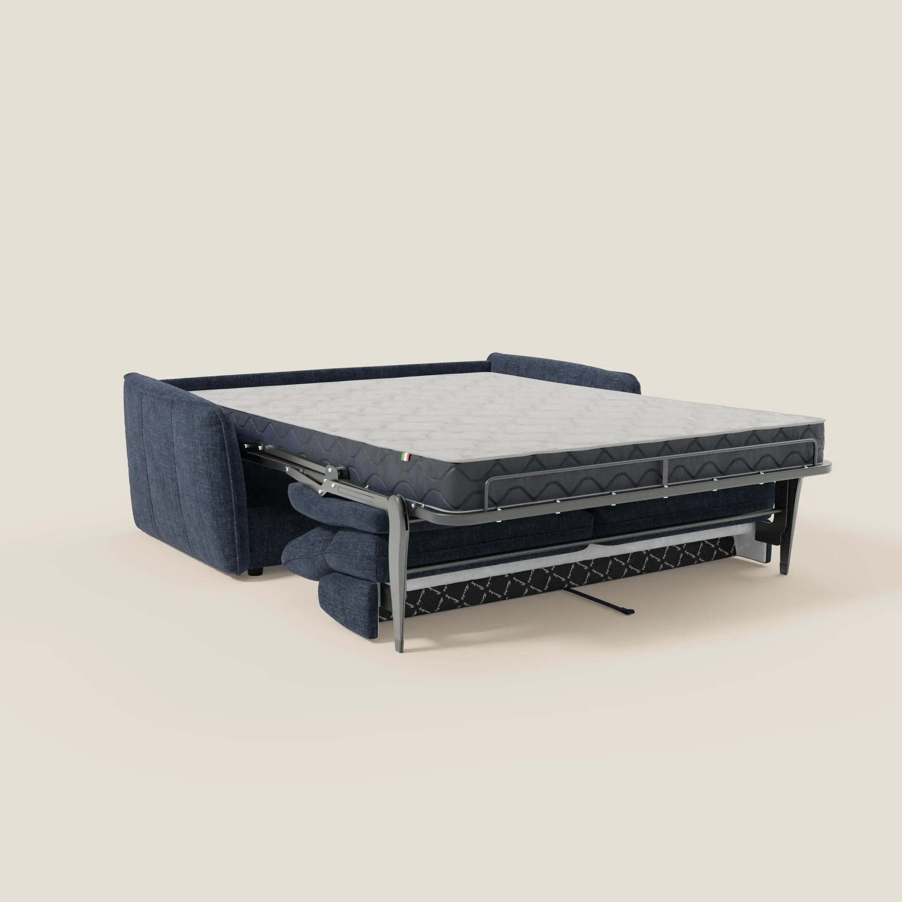 Elios Canapé convertible avec coussins de dossier souples en tissu détachable T24 bleu nuit - Image 11