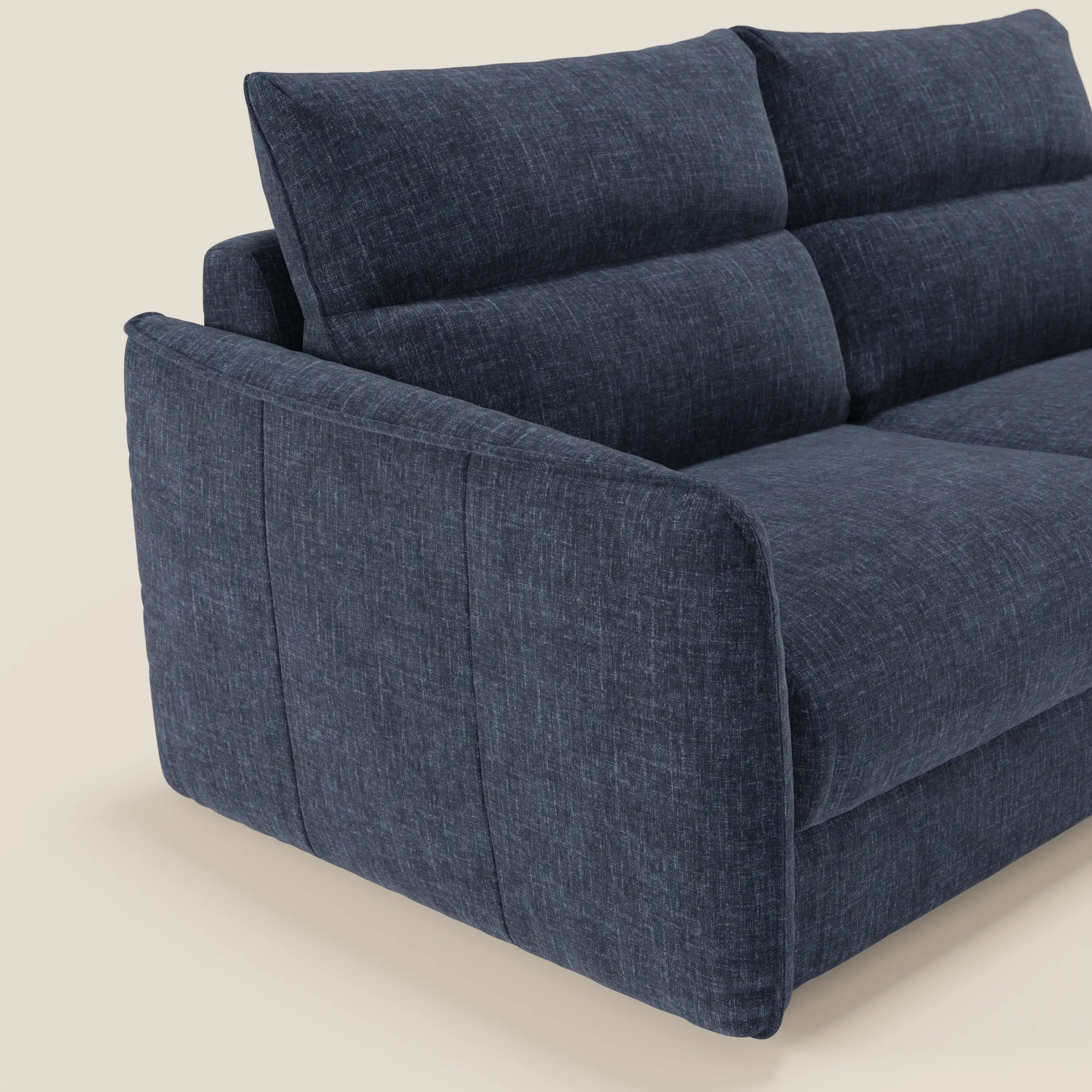 Elios Canapé convertible avec coussins de dossier souples en tissu détachable T24 bleu nuit - Image 6