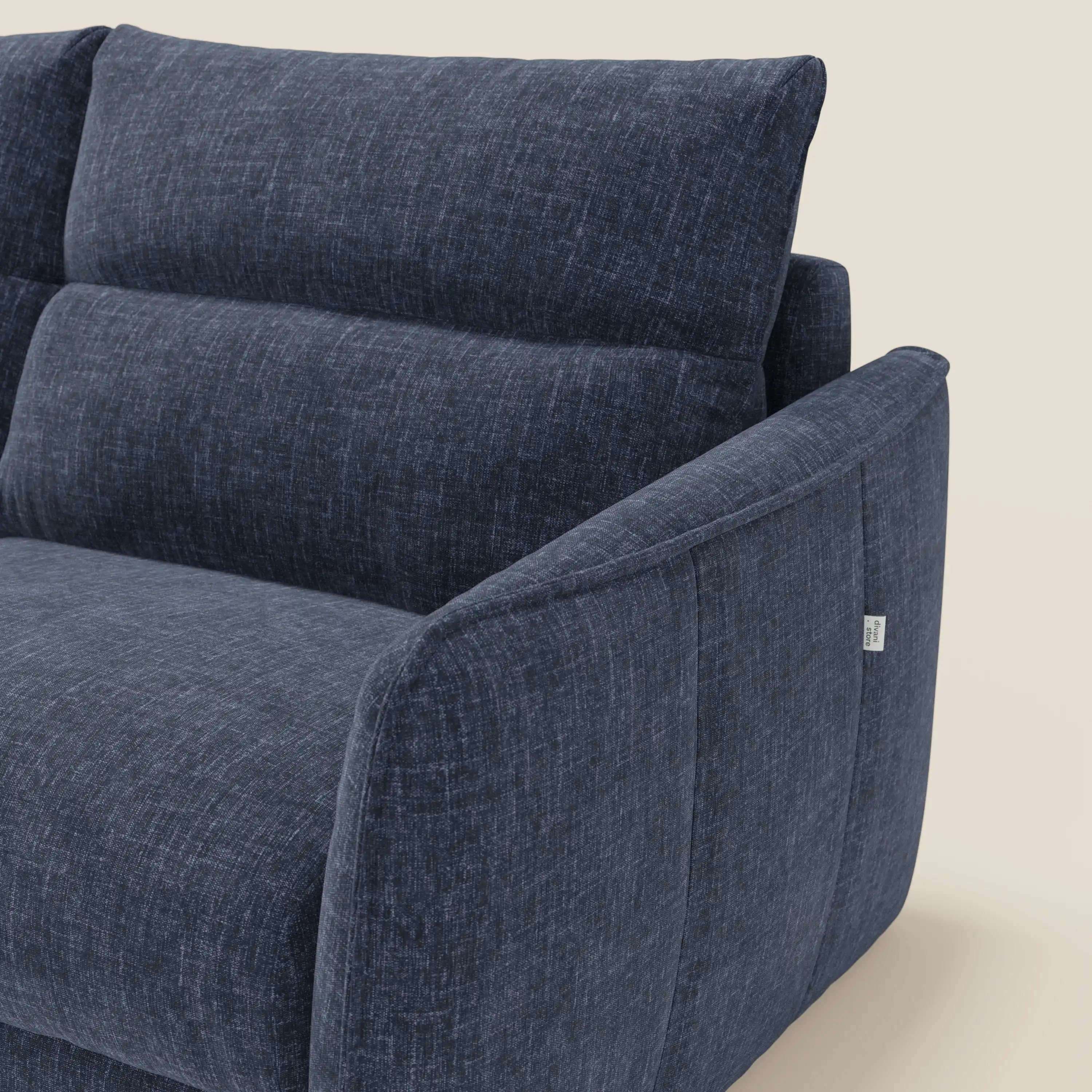 Elios Canapé convertible avec coussins de dossier souples en tissu détachable T24 bleu nuit - Image 7