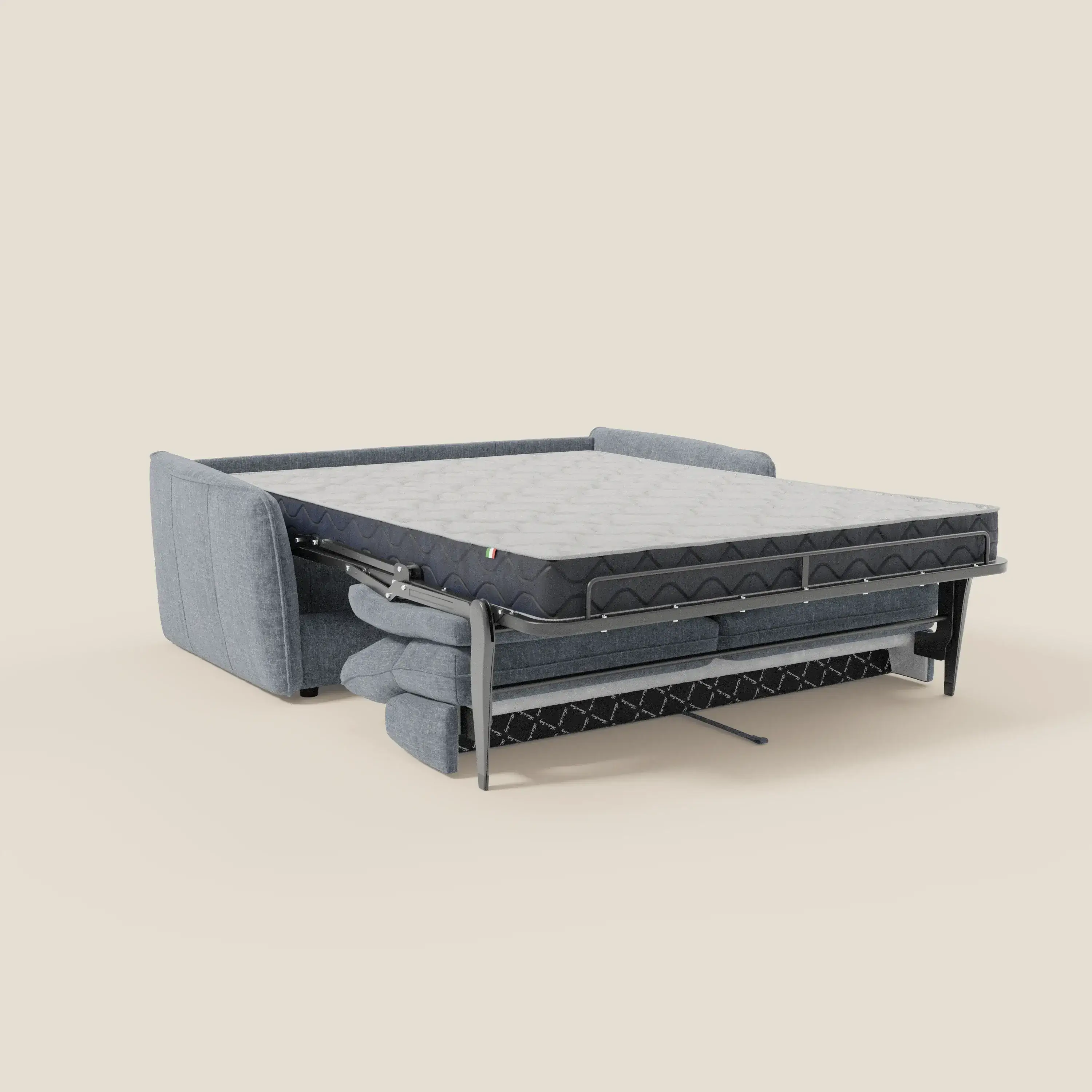Elios Canapé convertible avec coussins de dossier souples en tissu détachable T24 bleu pastel - Image 11