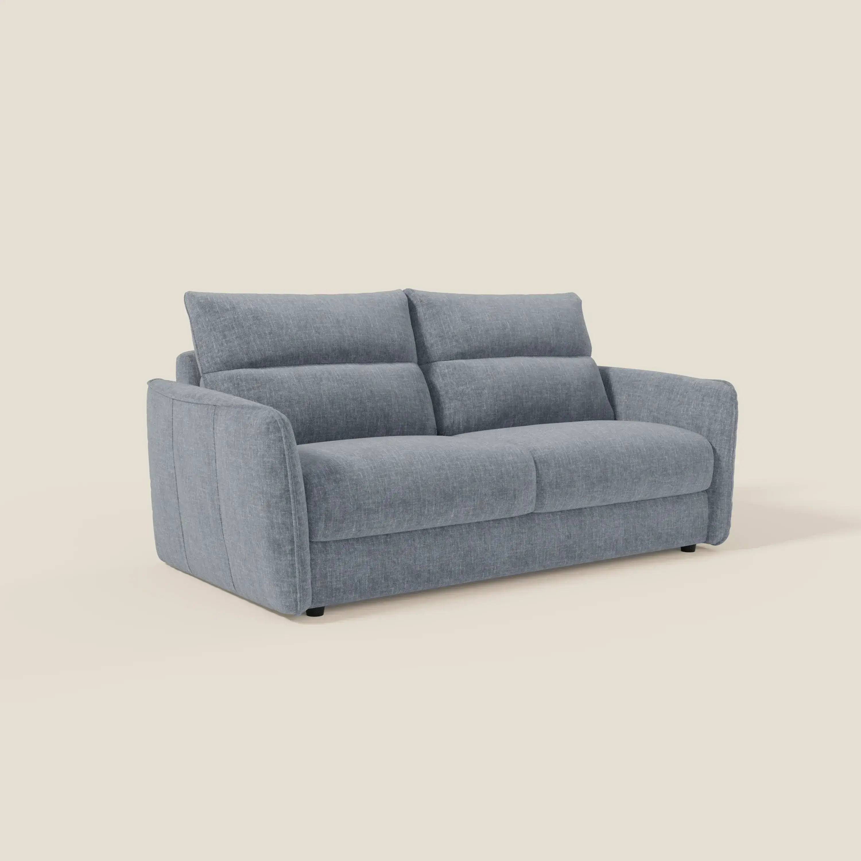 Elios Canapé convertible avec coussins de dossier souples en tissu détachable T24 bleu pastel - Image 3