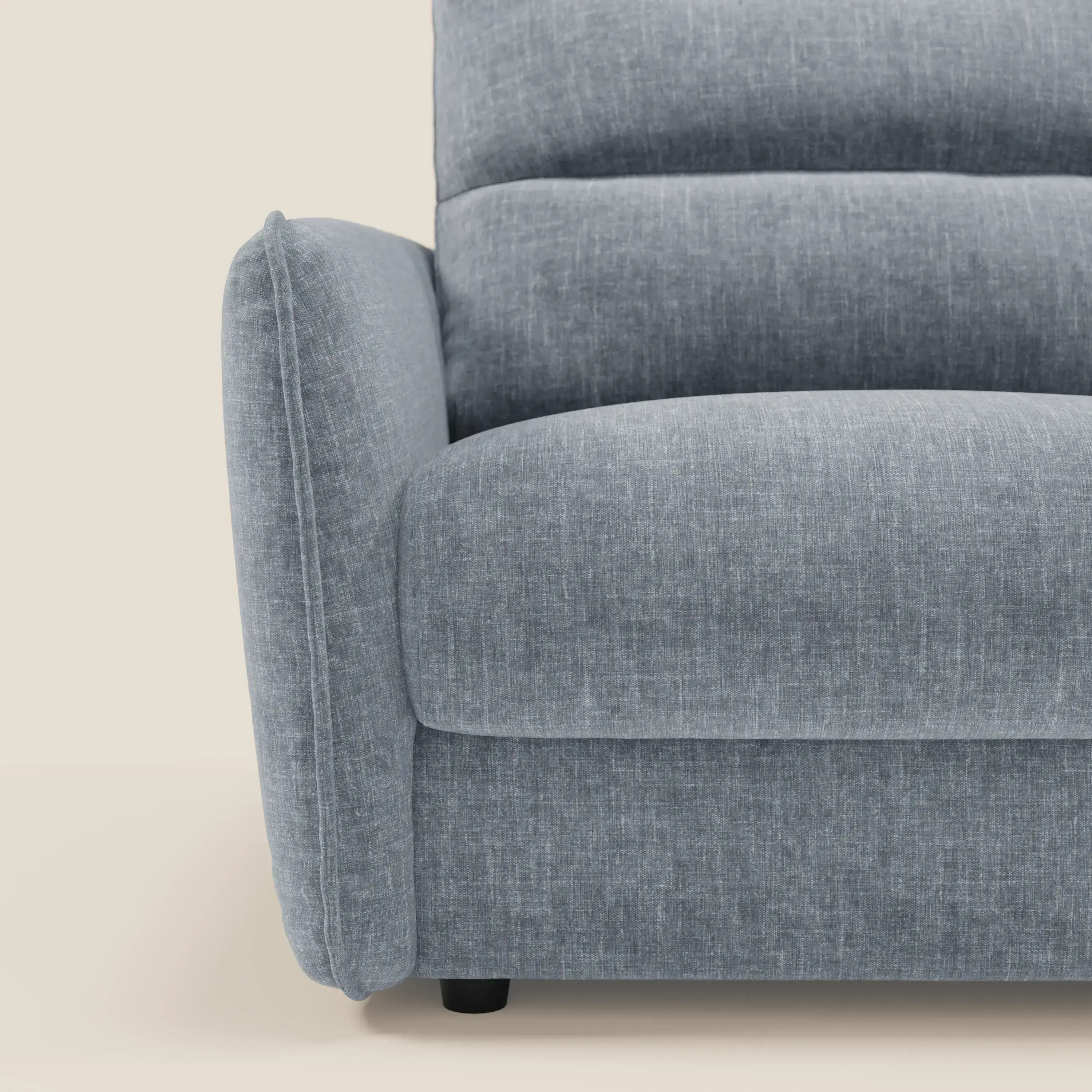 Elios Canapé convertible avec coussins de dossier souples en tissu détachable T24 bleu pastel - Image 9