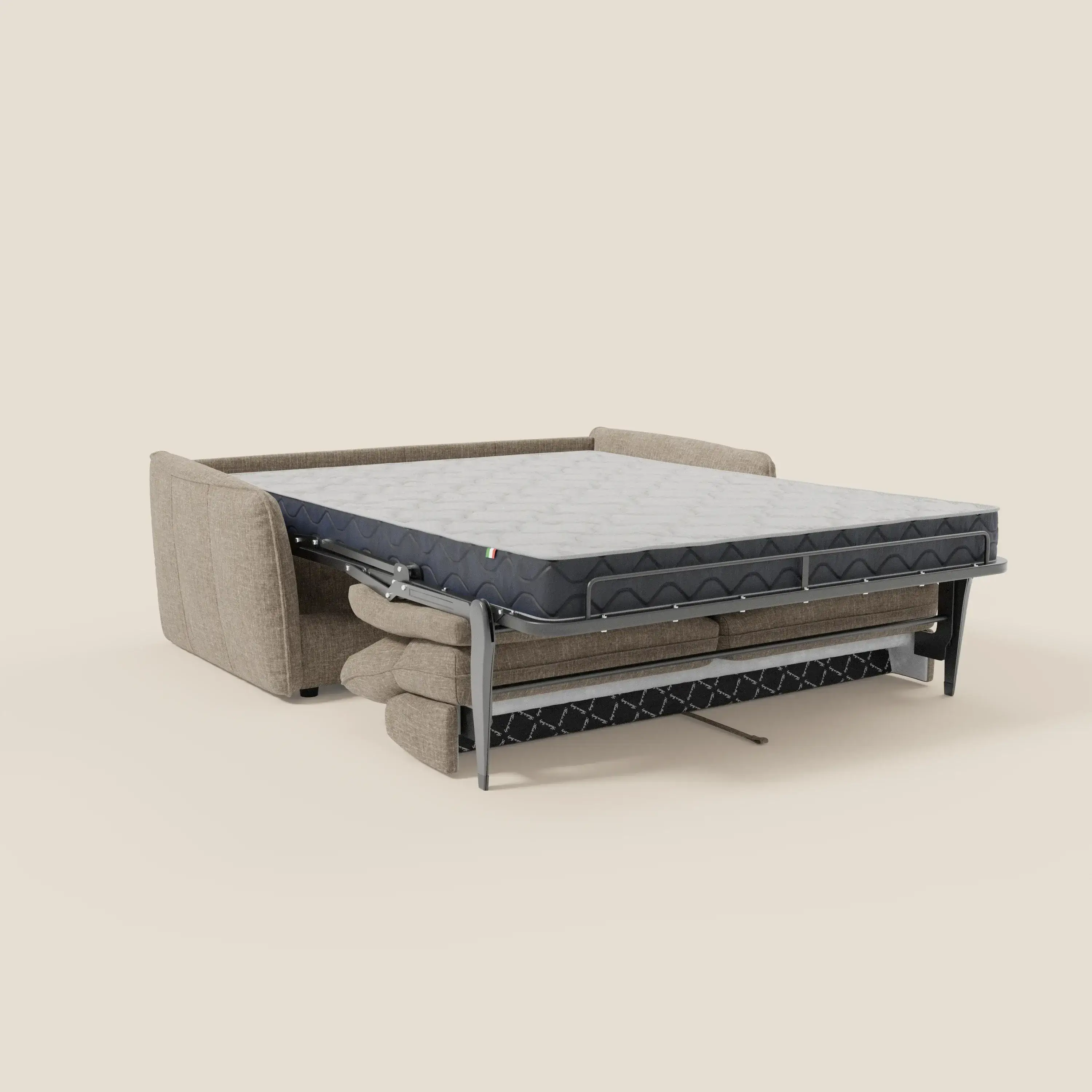 Elios Canapé convertible avec coussins de dossier souples en tissu détachable T24 brun taupe - Image 11