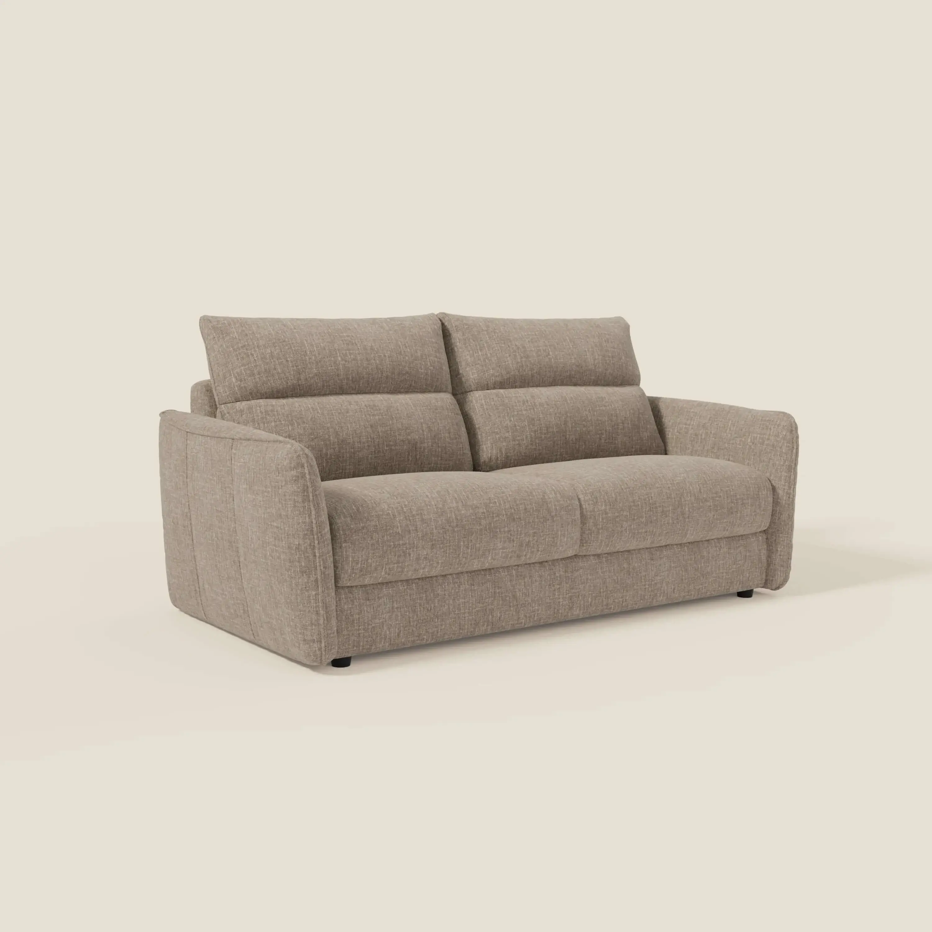 Elios Canapé convertible avec coussins de dossier souples en tissu détachable T24 brun taupe - Image 3