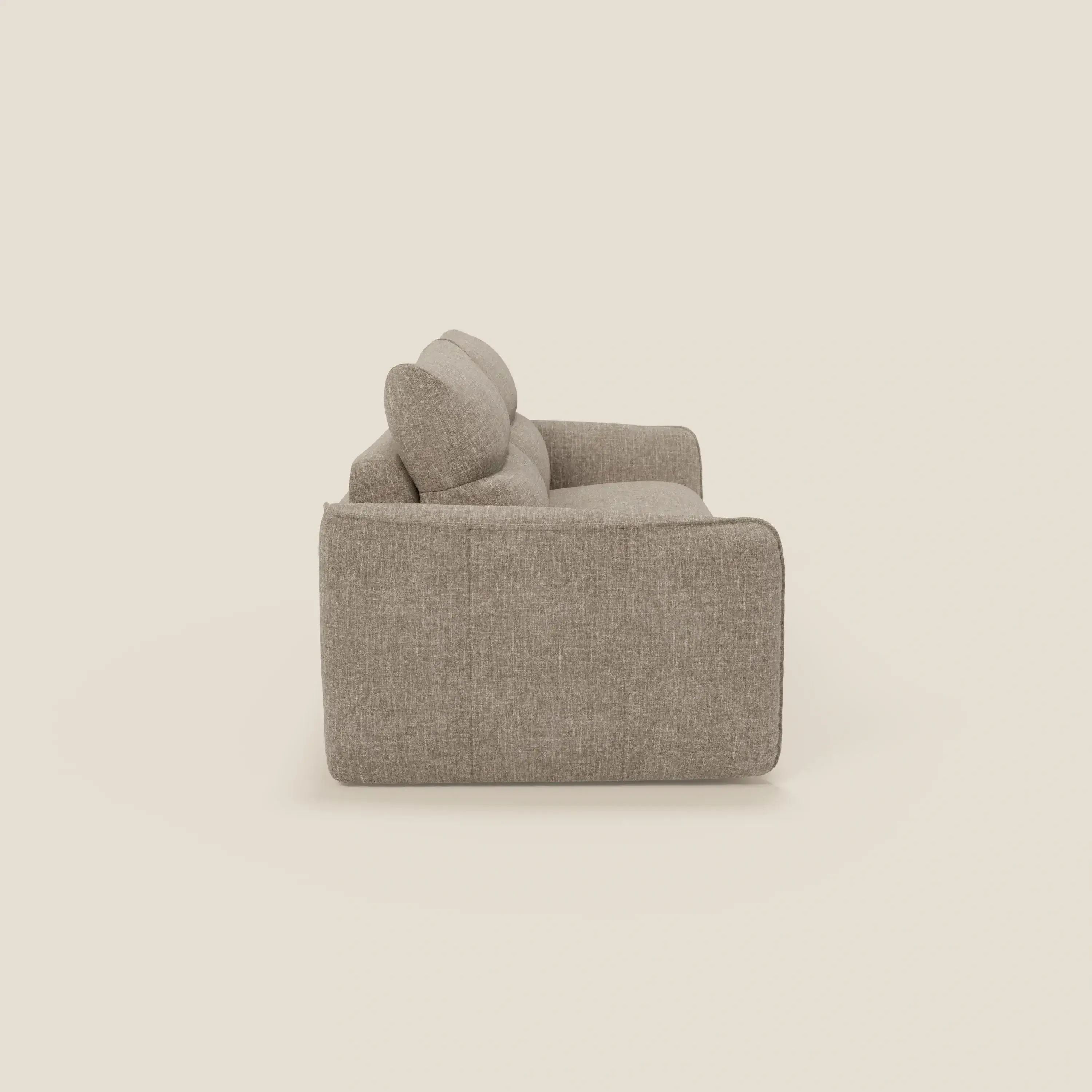 Elios Canapé convertible avec coussins de dossier souples en tissu détachable T24 brun taupe - Image 4