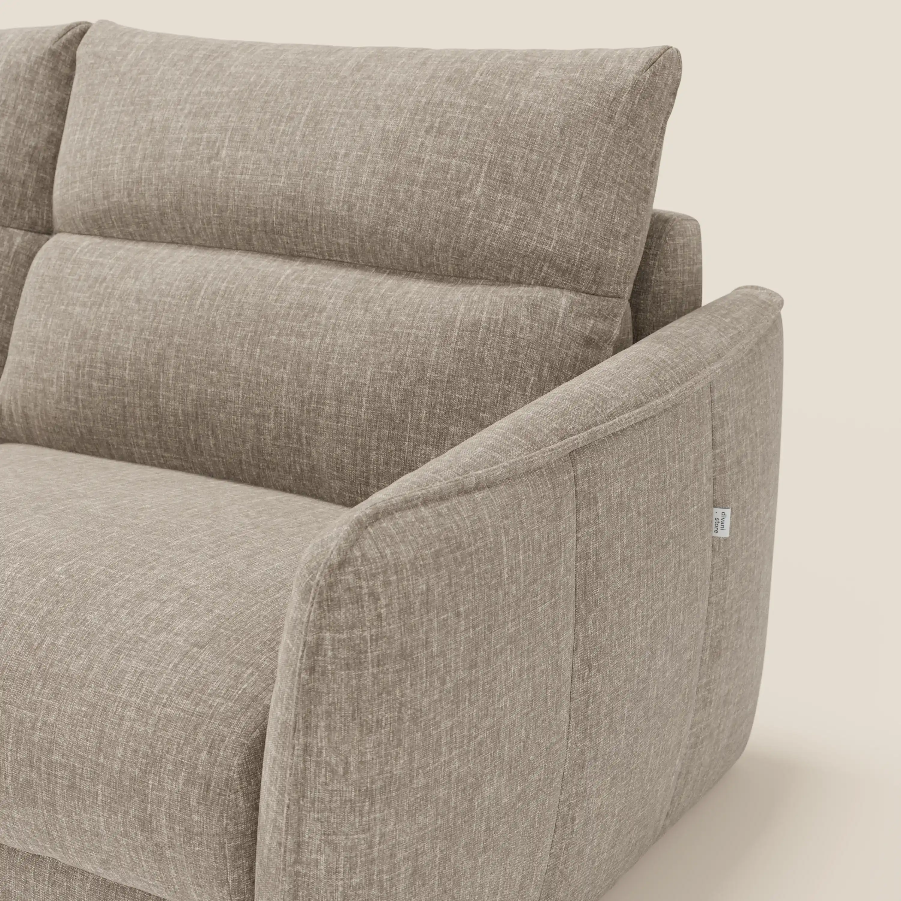 Elios Canapé convertible avec coussins de dossier souples en tissu détachable T24 brun taupe - Image 7