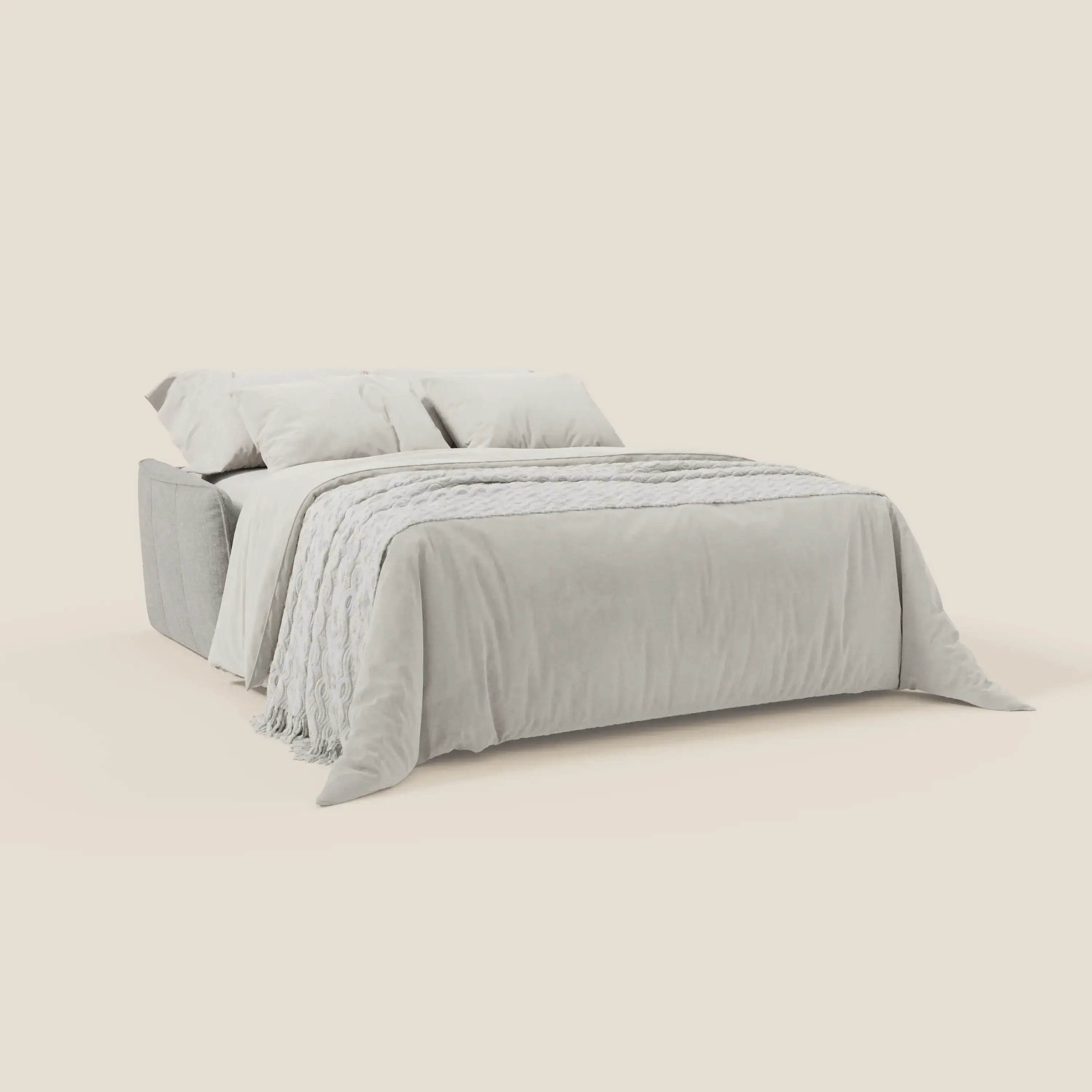 Elios Canapé convertible avec coussins de dossier souples en tissu détachable T24 gris - Image 2