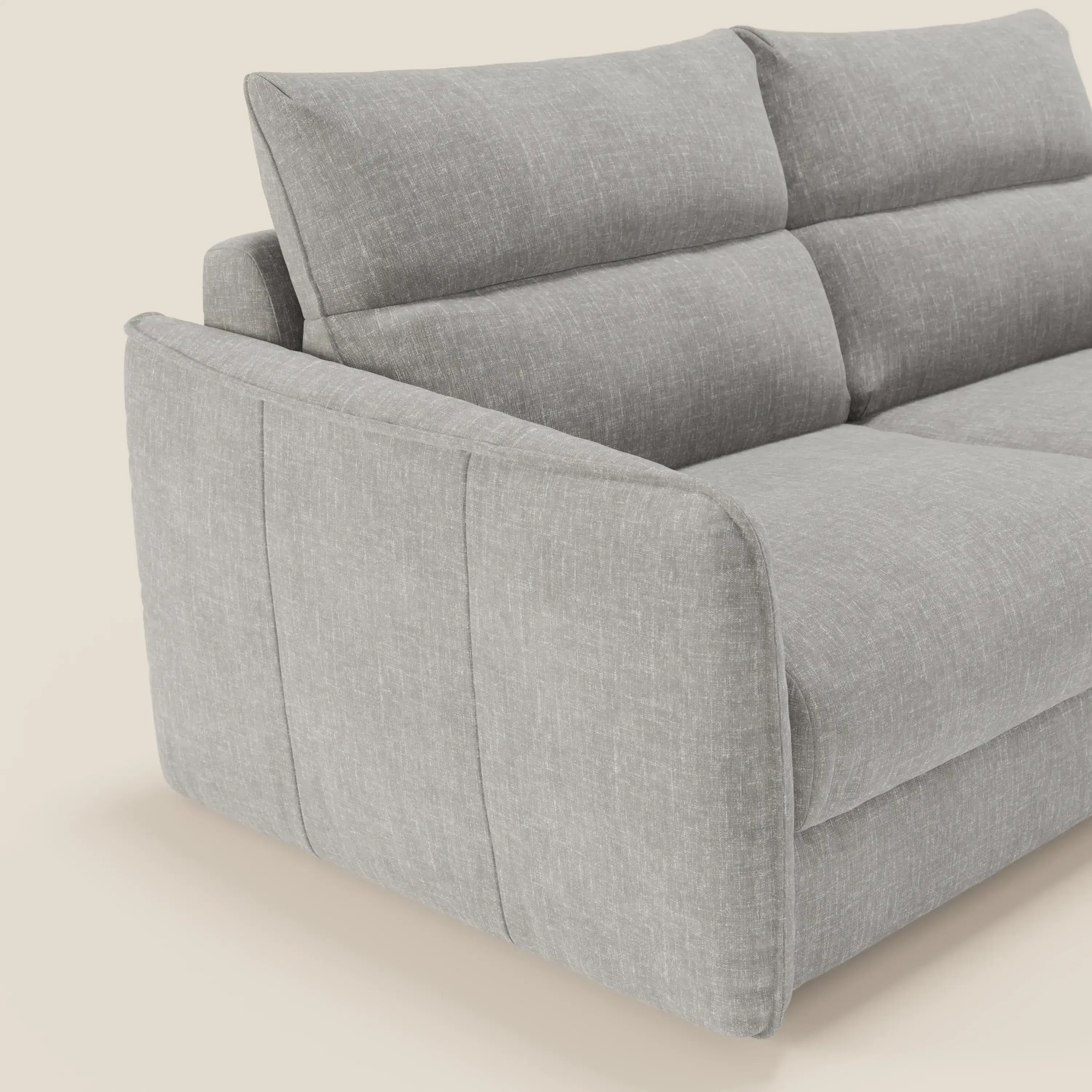 Elios Canapé convertible avec coussins de dossier souples en tissu détachable T24 gris - Image 6