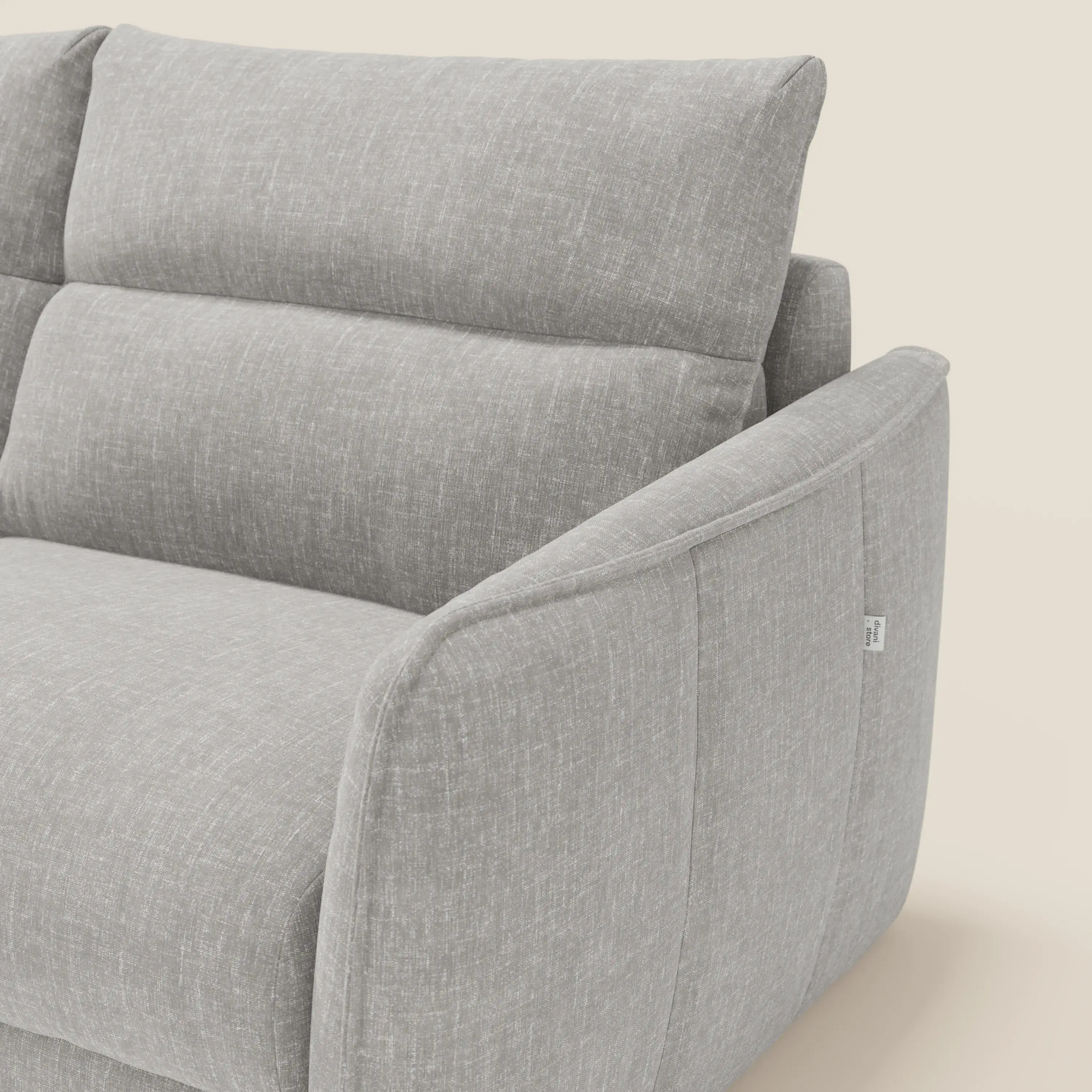 Elios Canapé convertible avec coussins de dossier souples en tissu détachable T24 gris - Image 7