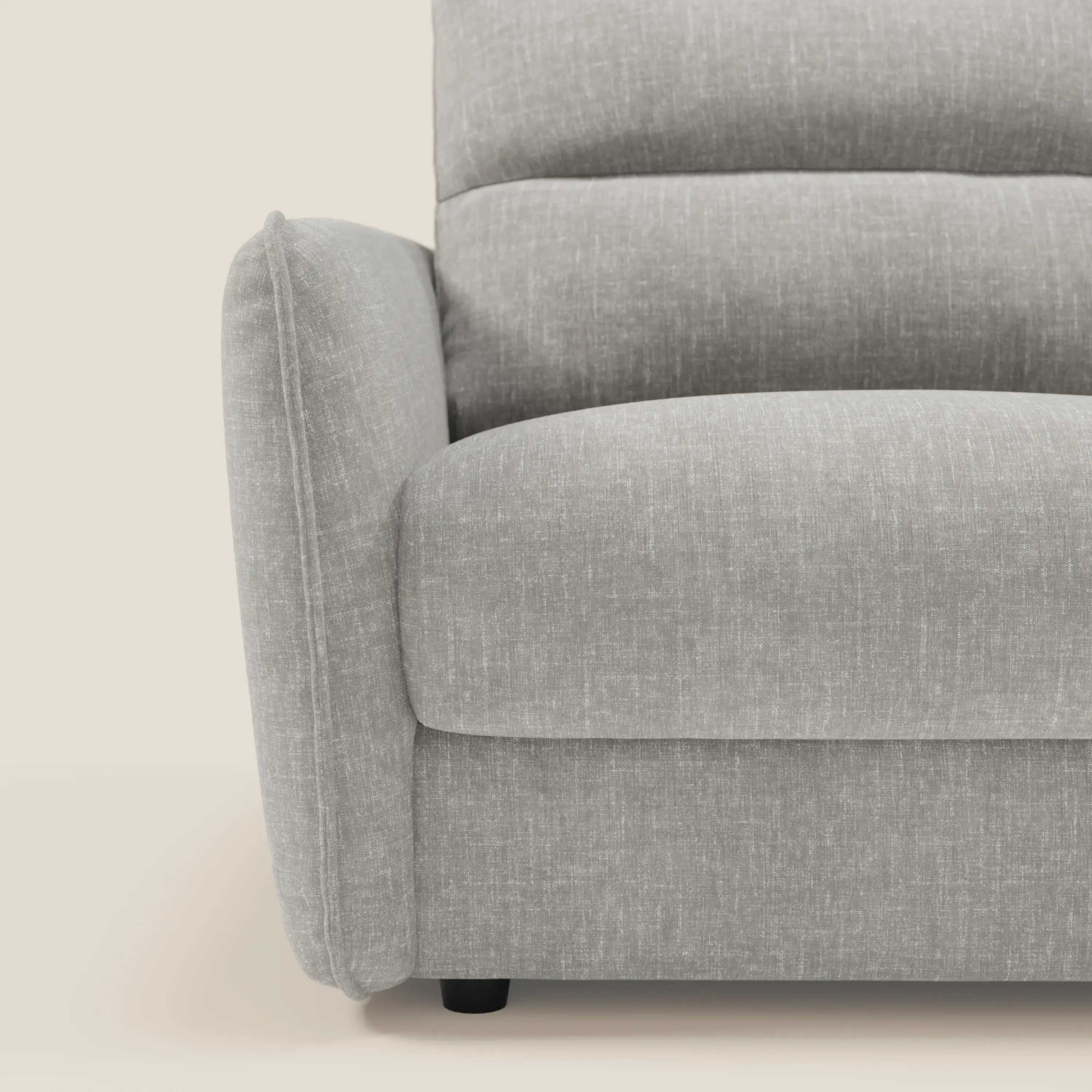 Elios Canapé convertible avec coussins de dossier souples en tissu détachable T24 gris - Image 9