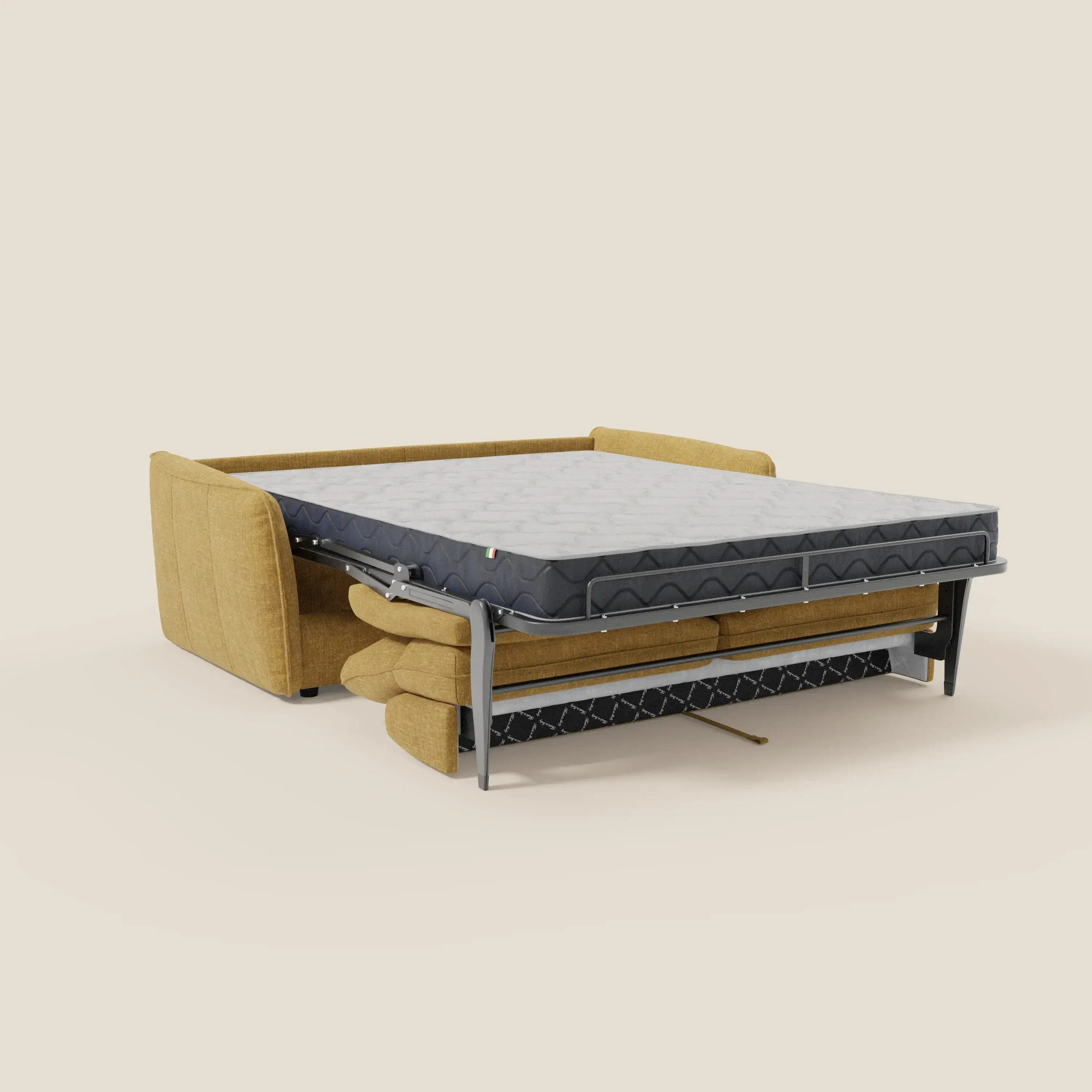 Elios Canapé convertible avec coussins de dossier souples en tissu détachable T24 jaune - Image 11