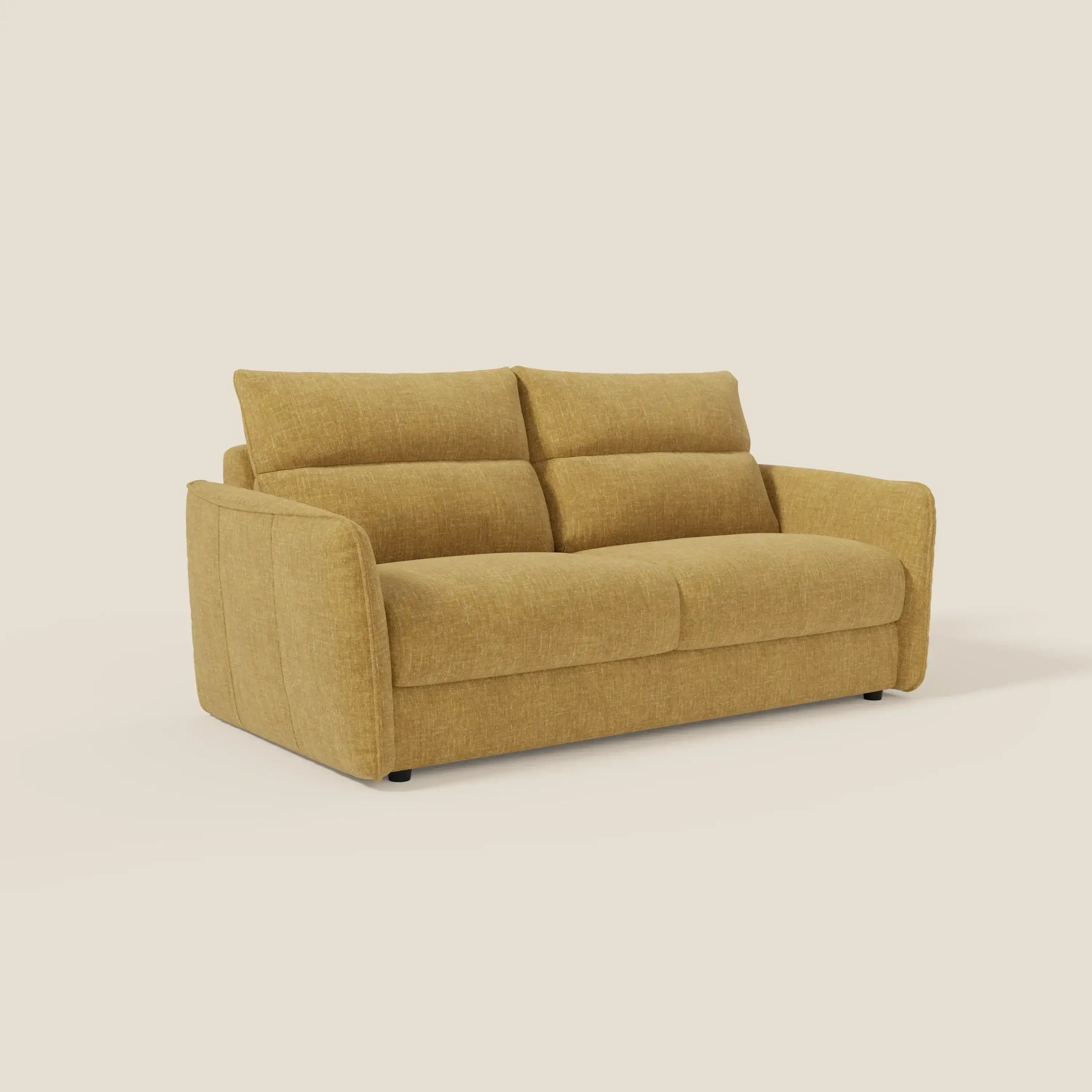 Elios Canapé convertible avec coussins de dossier souples en tissu détachable T24 jaune - Image 3