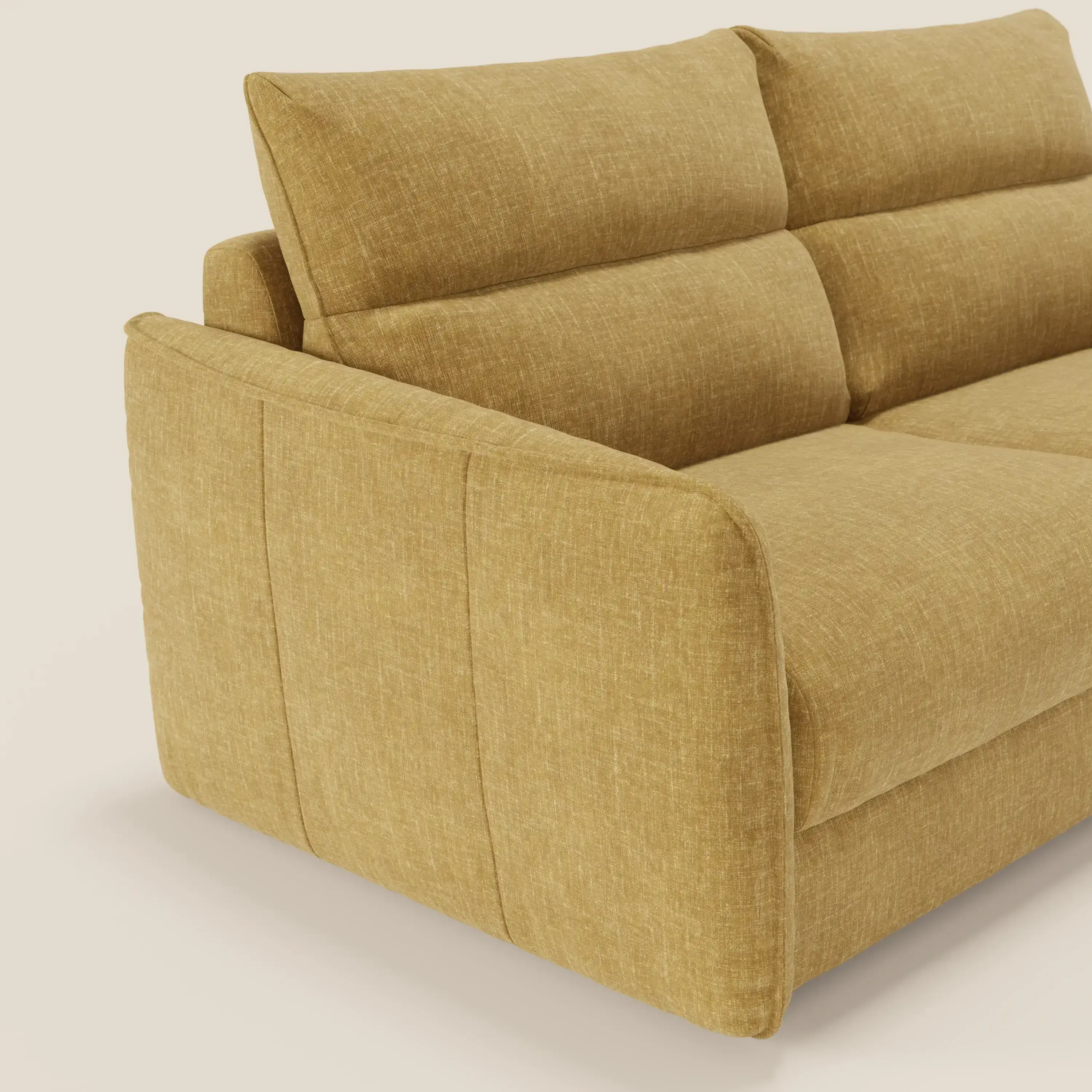 Elios Canapé convertible avec coussins de dossier souples en tissu détachable T24 jaune - Image 6